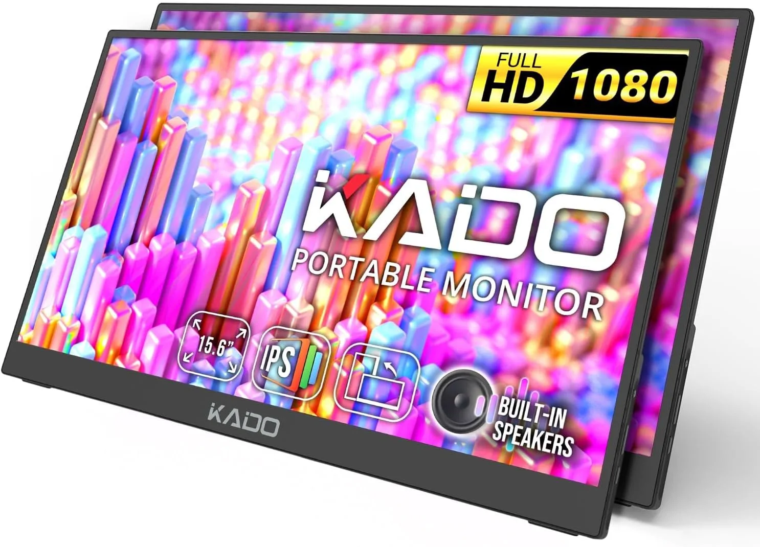 Kado 2-Pack 15.6" FHD Portable Monitor for Laptop 1080p Second Display IPS
