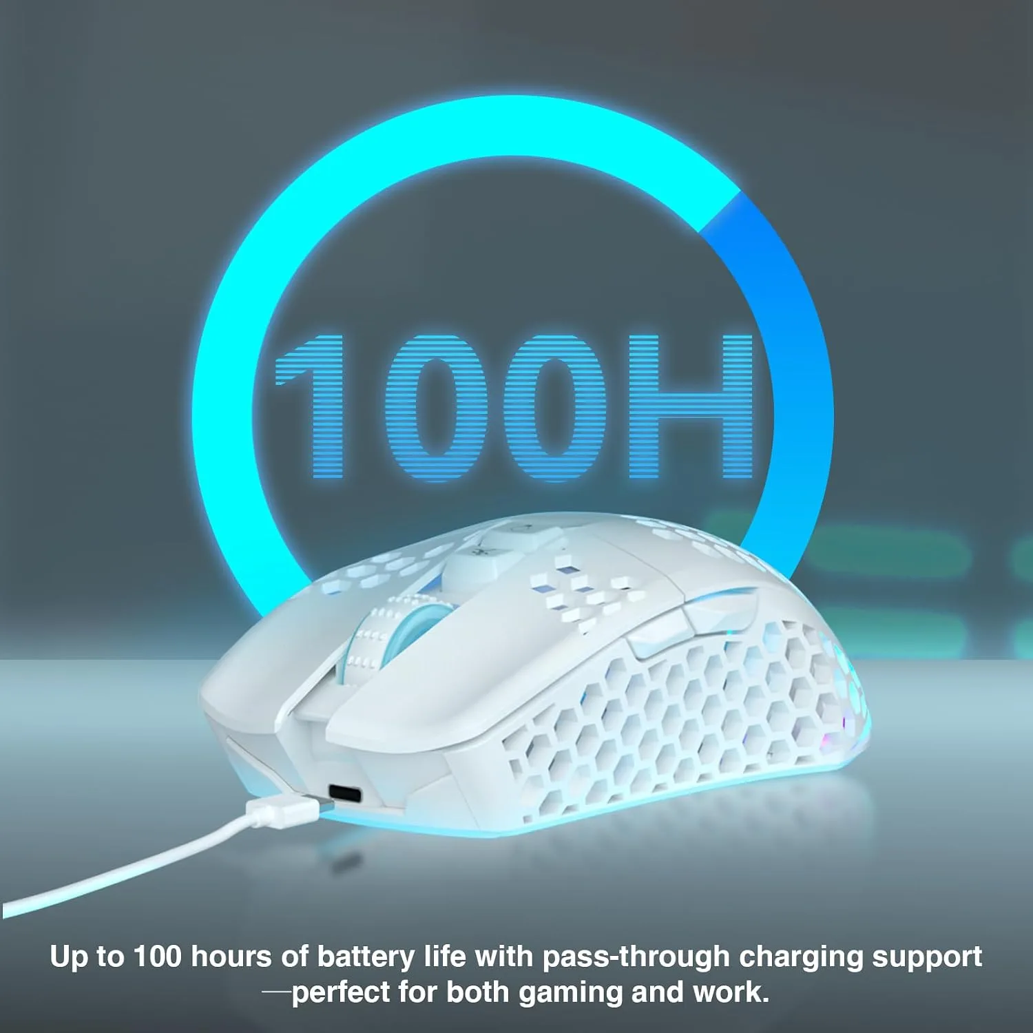 SOLAKAKA SM600 Wireless Gaming Mouse,Tri-Modes BT5.0/Type-C Wired/2.4G Wireless Mouse with 2 Side Buttons, Programmable Macro Gamer Mouse with RGB Light for Laptop/PC/Mac