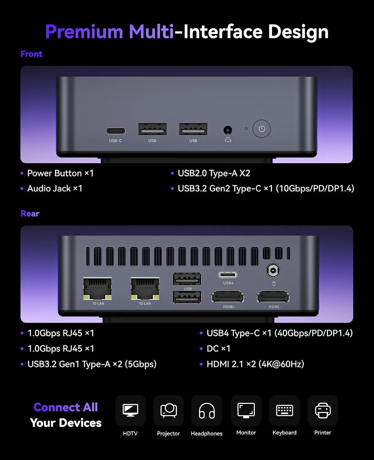 KAMRUI AM21 Mini PC, Ryzen 7 8745HS, 16GB DDR5 RAM, 1TB NVMe SSD