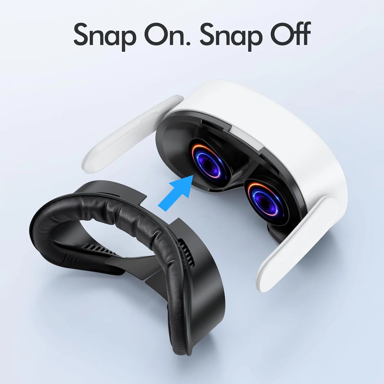Face Pad for Meta Quest 3S Facial Interface for Oculus Quest 3S Accessories Vr Face Cover Replacement with Sweet-Proof PU Leather Foam Cushion Black