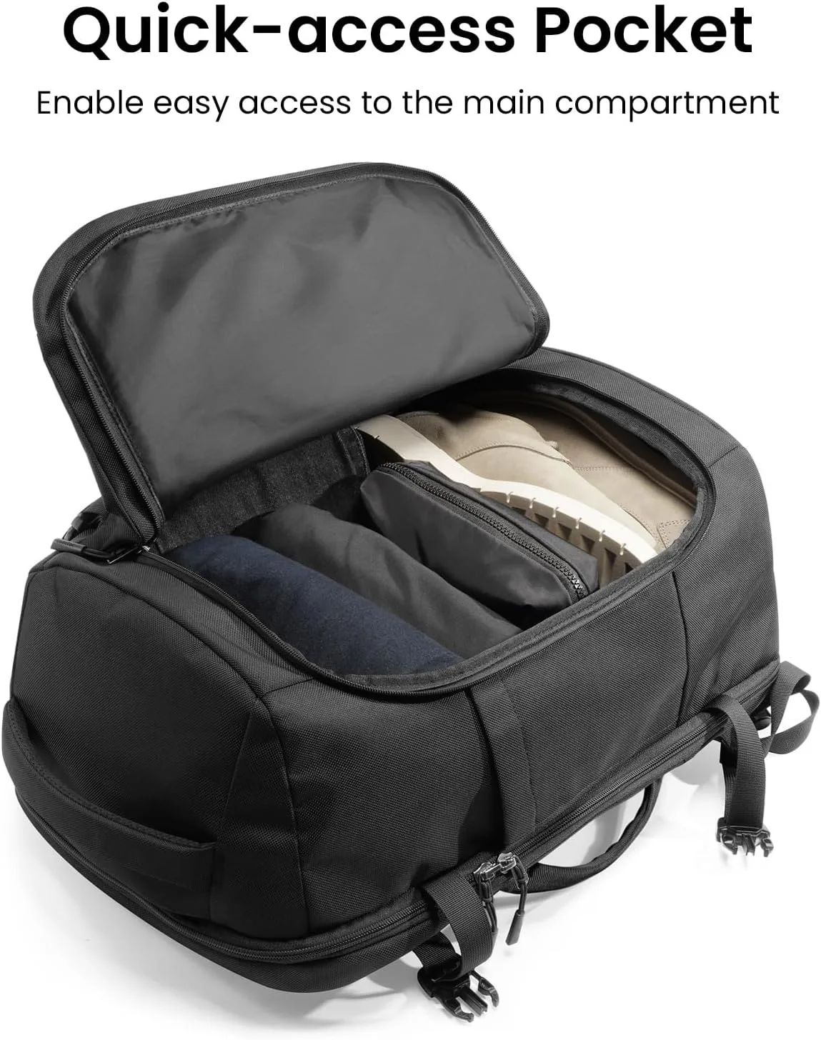 tomtoc Travel Backpack 40L, TSA Carry On Bag Flight Approved, PFAS Free