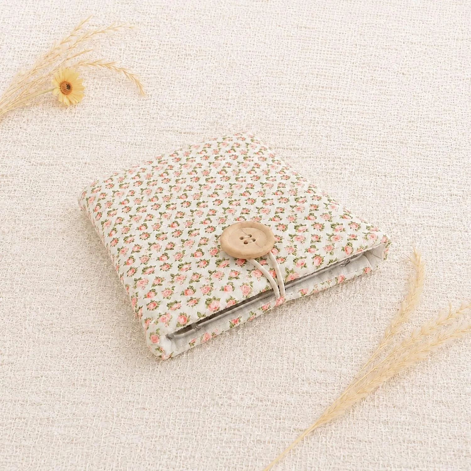 Floral Daisy Kindle Sleeve - Compatible with Paperwhite/Basic (6''), Paperwhite (6.8''), Signature (6.8'') - Cotton Padded E-Reader Cover (Pink Roses)