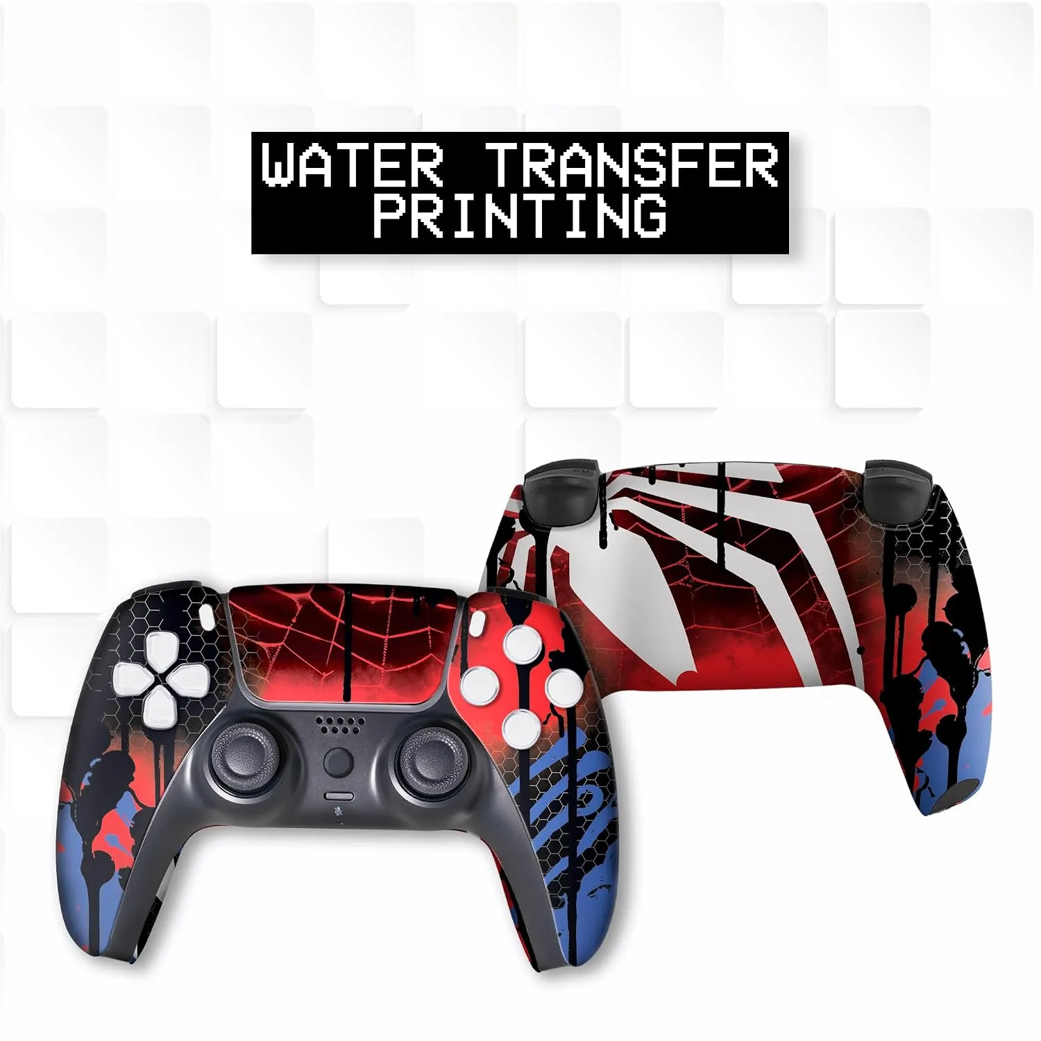 Web Slingeer Custom PS-5 Controller Wireless compatible with Play-Station 5 Console by BCB Controllers | Proudly Customized in USA with Permanent HYDRO-DIP Printing (NOT JUST A SKIN)