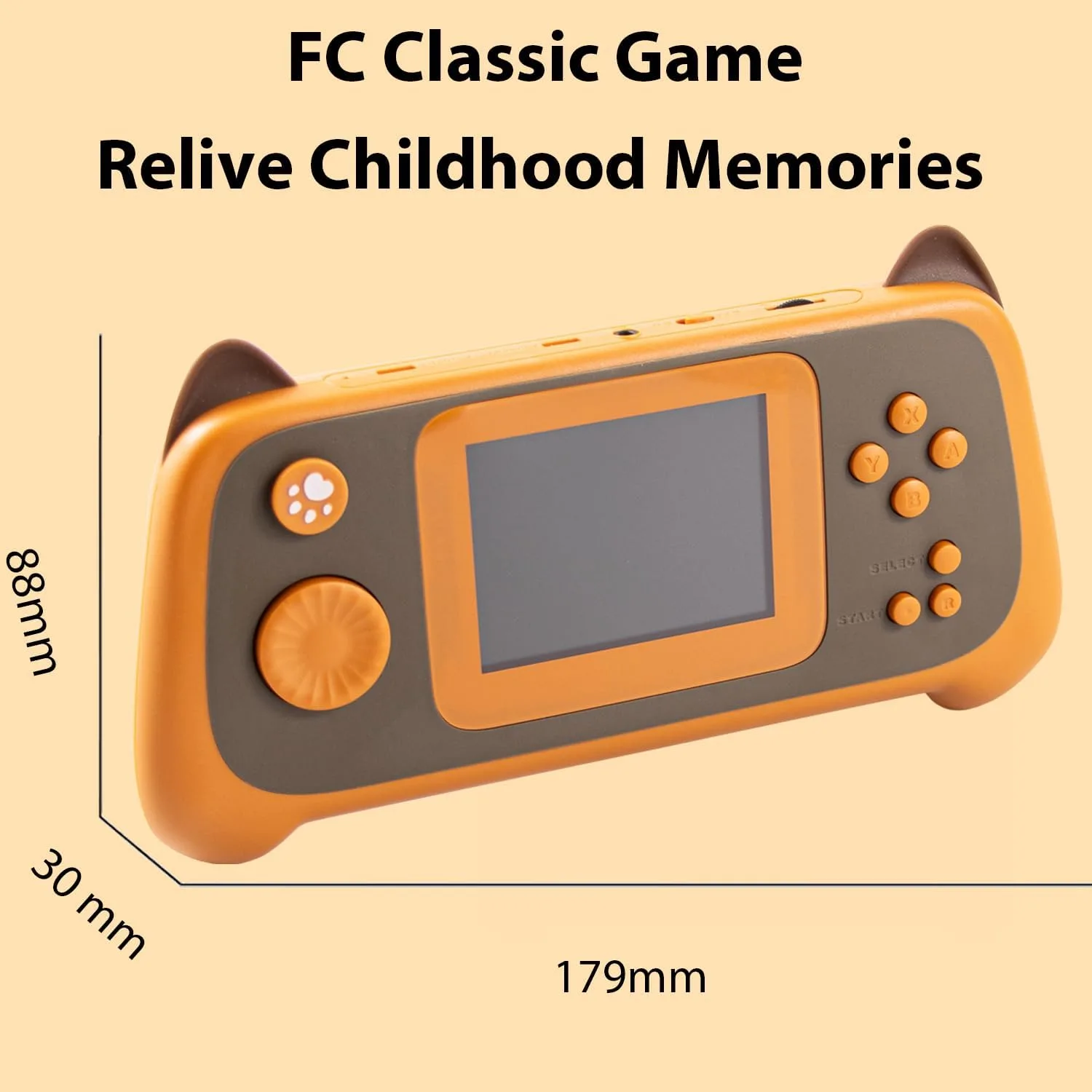 Handheld Game Console with 666 Classical FC Games Retro Mini Game Machine 3.0-Inch Color Screen Support for TV Output , Presents Birthday for Friends (Orange)