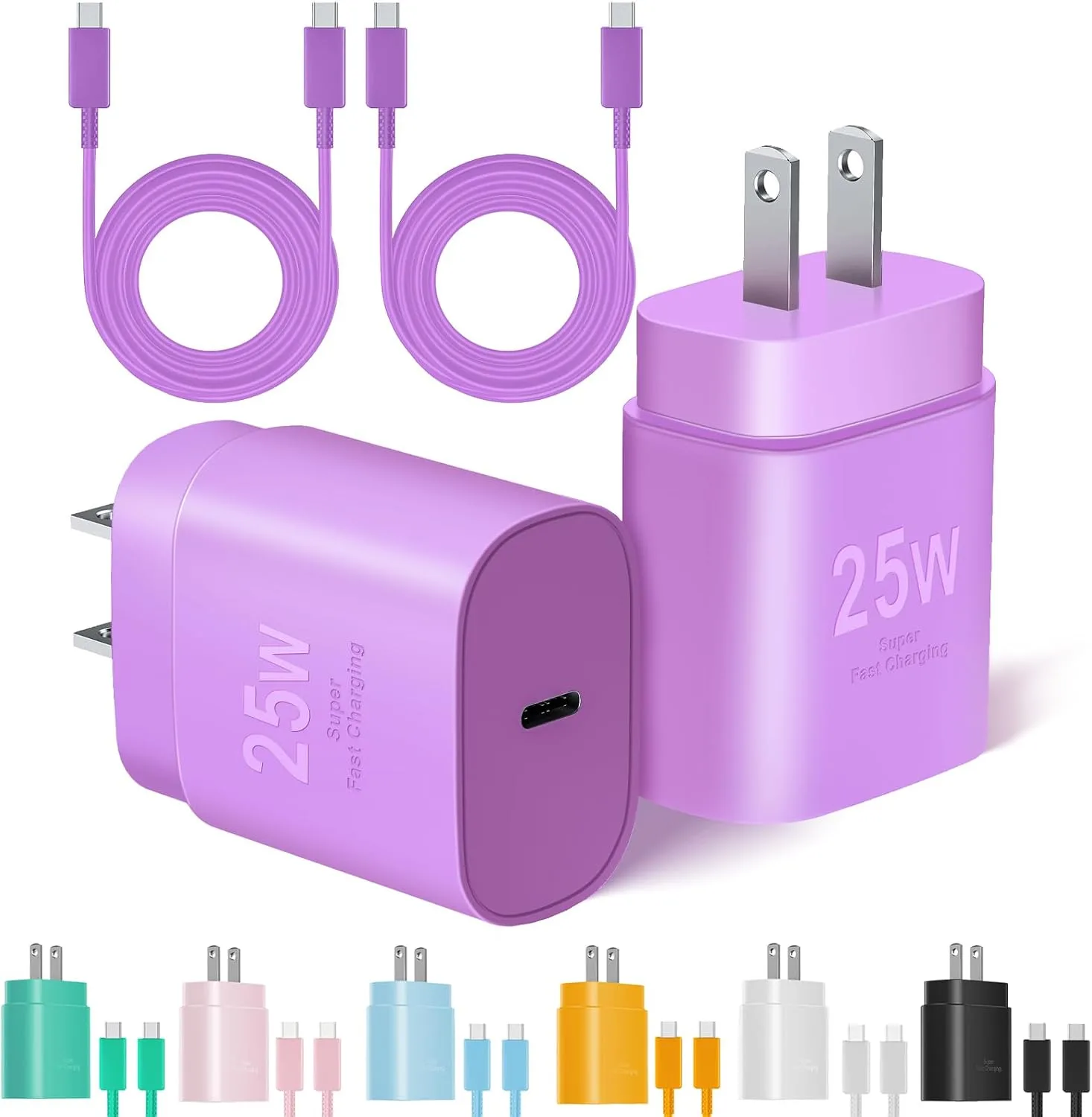 Type C Charger Fast Charging, 2Pack [10FT&6FT] Long USB C Cable with 25W Phone Super Fast Charger Block Compatible with Galaxy S26+/S25 Ultra,iPhone 18/17/16/Air/Plus/Pro Max/Duo
