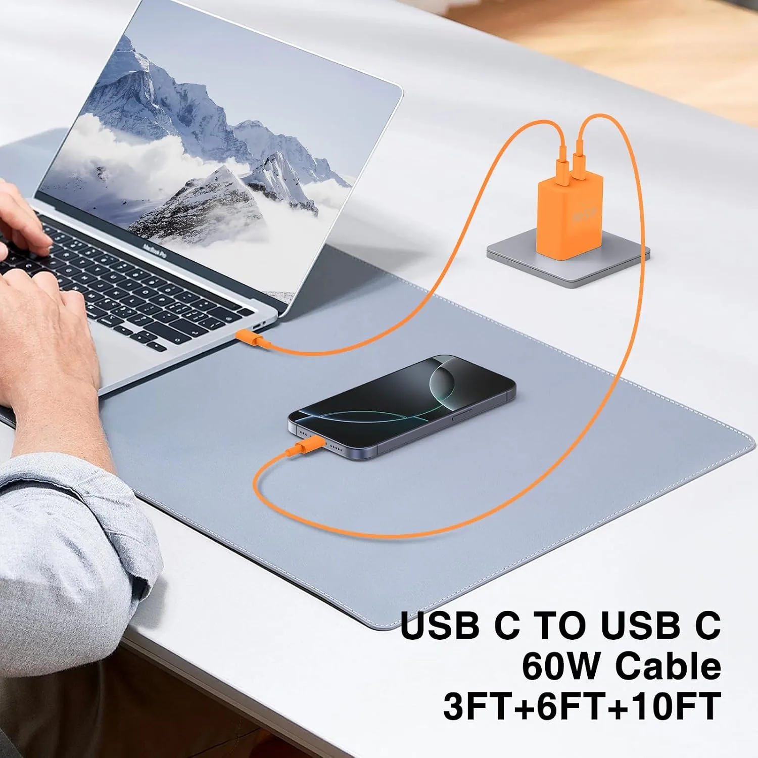 QZIIW iPhone 18 17 16 Pro Max Fast Charger,45W Dual Port USB C Fast Charger