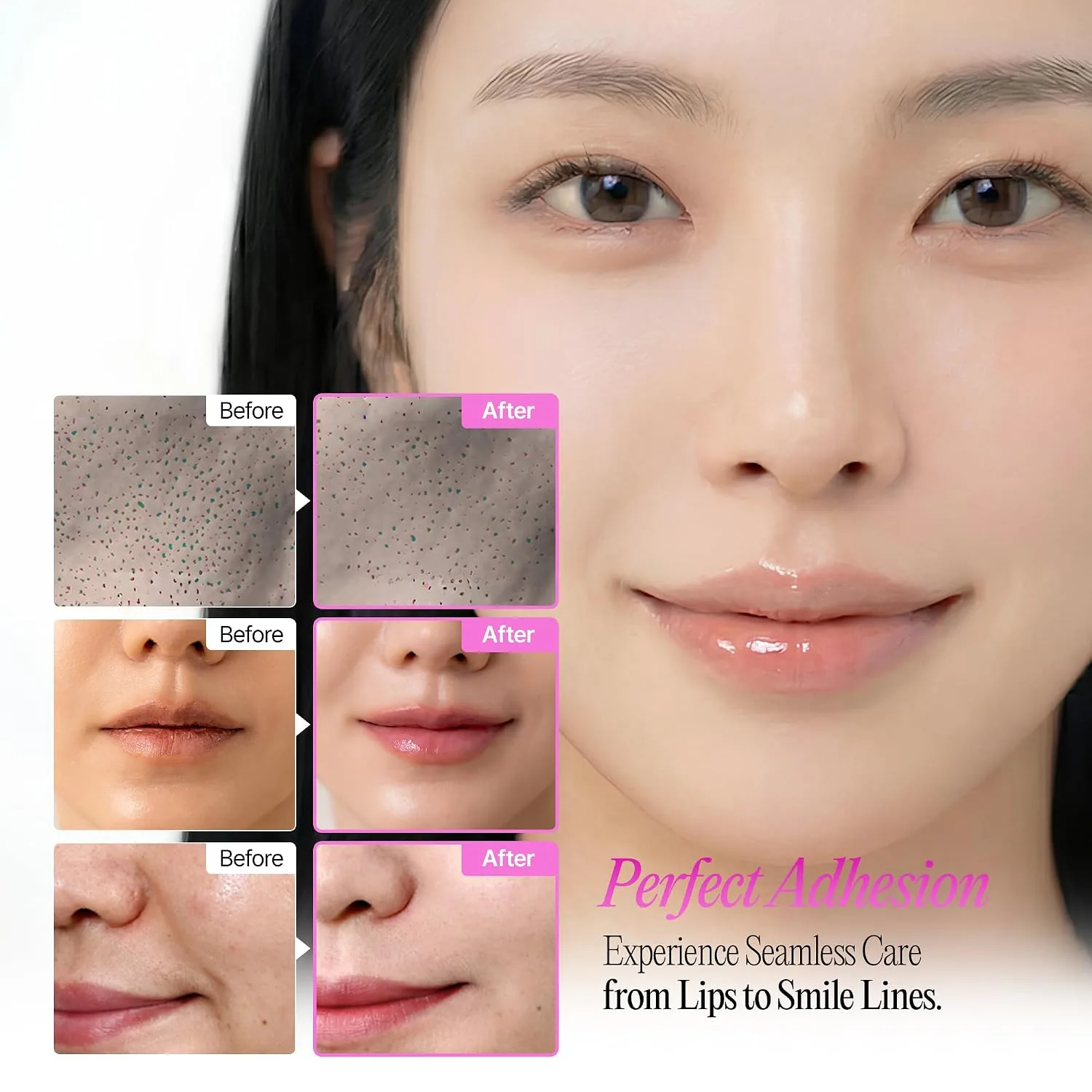 Hydrogel Smile Line Patches - Lip Wrinkle Pads for Daily Korean Skin Care Routine - Anti-Aging Face Firming Mask with 6 Botanical Oils & Niacinamide - Nasolabial Fold Care (30 Sheets)