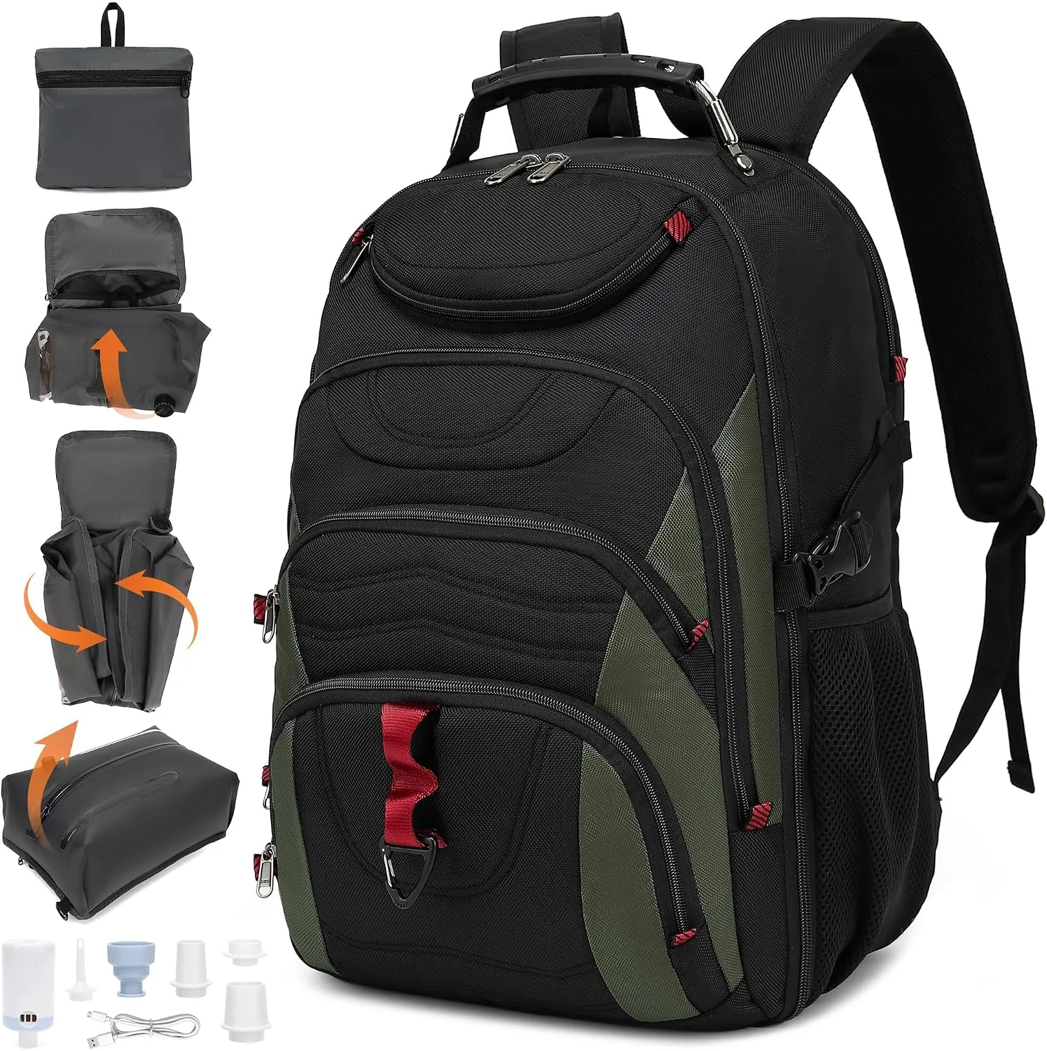 Mochila Boavan Vacuum Seal para Viaje 55L con Bolsa de Compresión Desmontable y Bomba