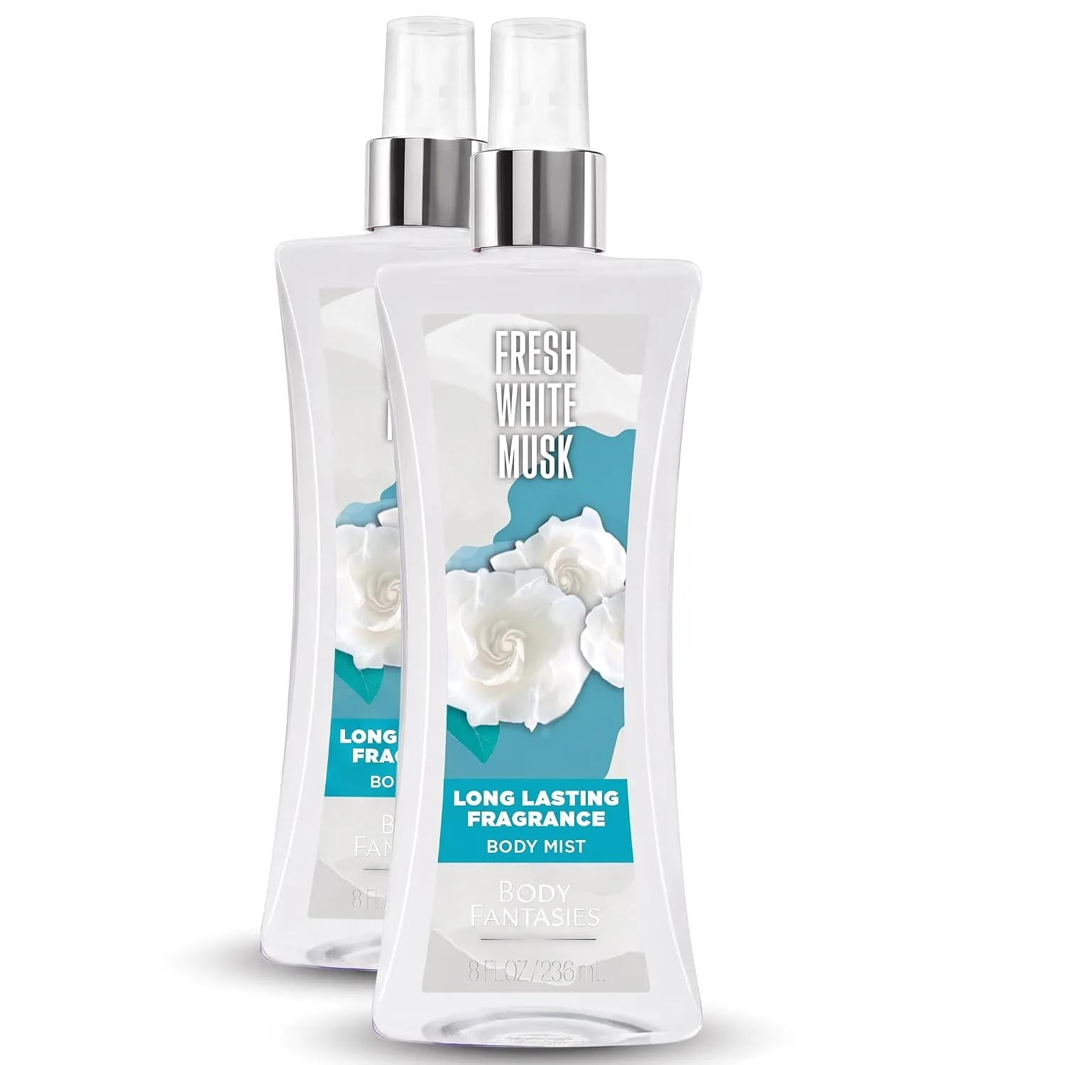 Body Fantasies Signature Fragrance Body Spray, Fresh White Musk, 8 Fluid Ounce (Pack of 2)