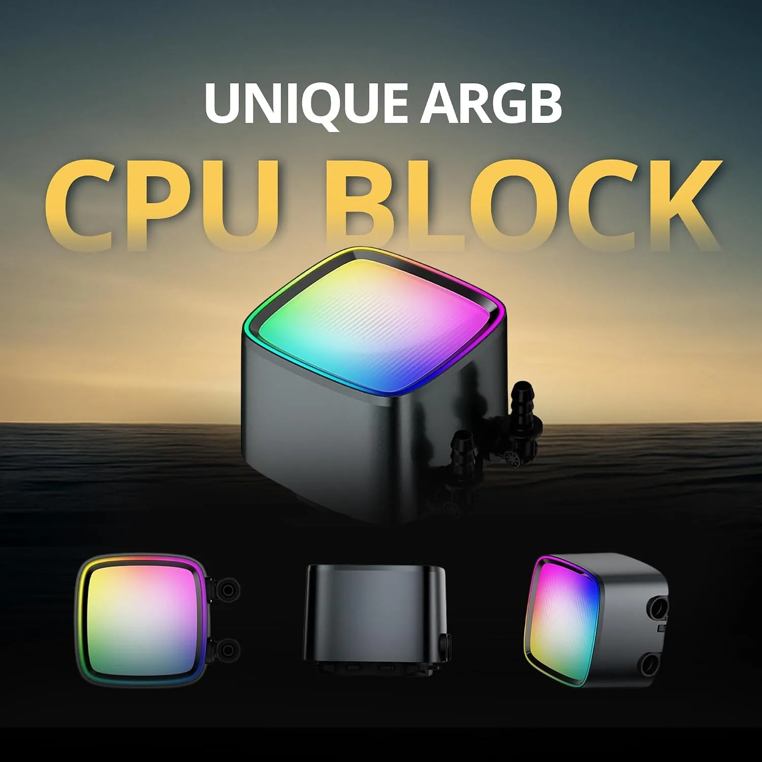 Geometric Future Eskimo Pro - 420mm AIO CPU Liquid Water Cooler- RGB PWM Squama 2503B 140mm Fan x 3- Fit Intel® LGA 1700, AMD®AM5 - Black- (GEO-EP-42B)