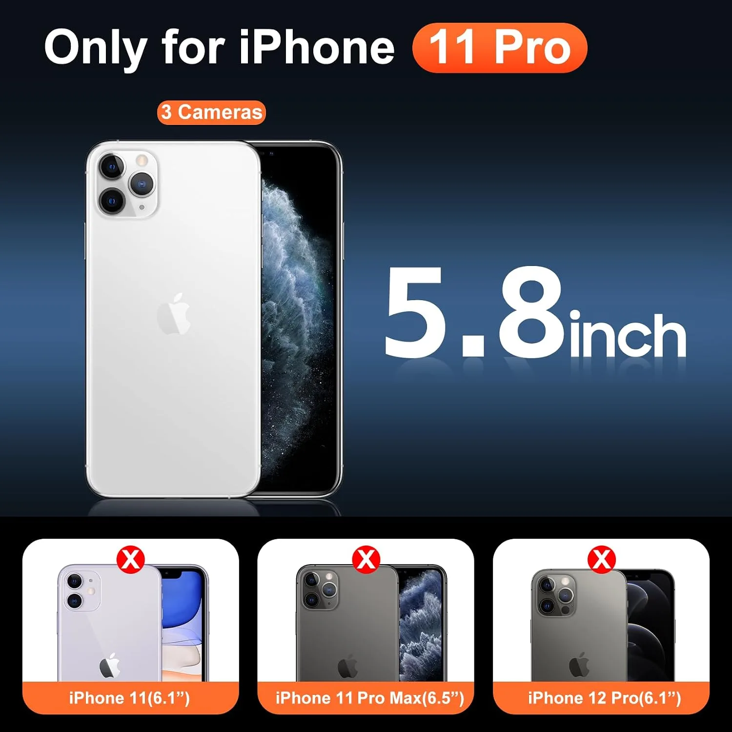 Temdan for iPhone 11 Pro Case with Screen Protector Clear