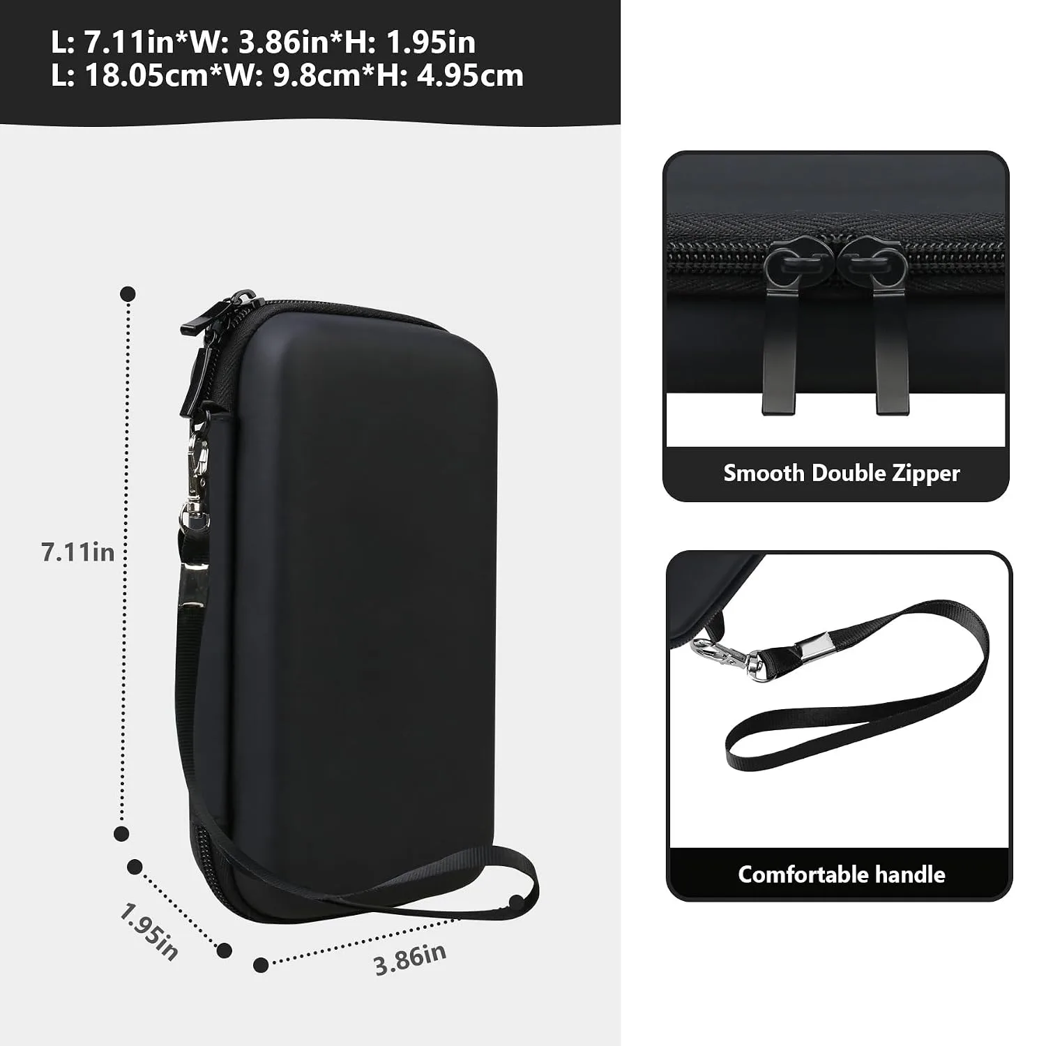 Supmay Hard Carrying Case Compatible with Nintendo DS Lite NDSL, Gameboy Advance Games Storage Holder Travel Bag with Mesh Pocket for USB Charging Cable, Stylus, Earphones, Game Cartridge, Black