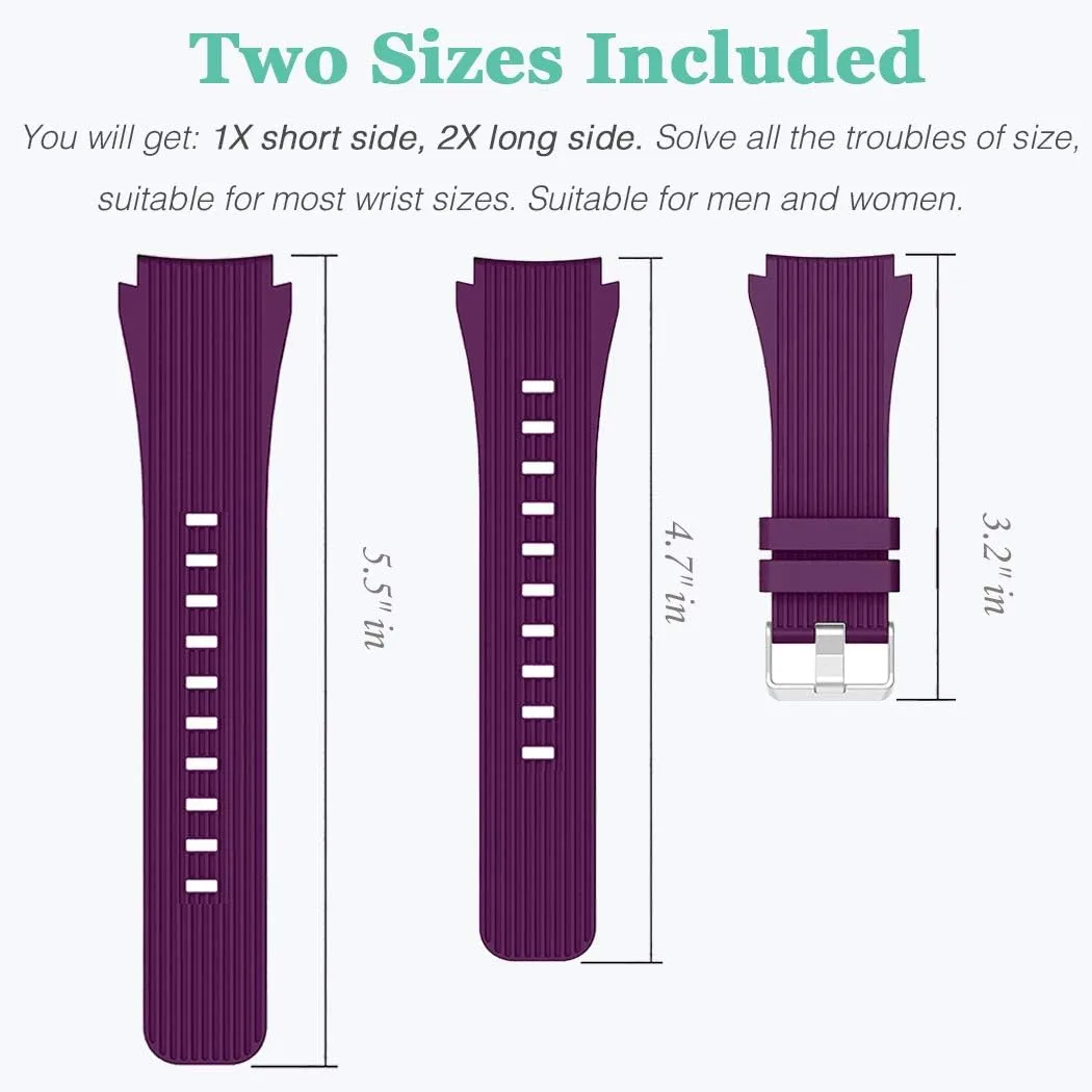 HSWAI Compatible with Samsung Galaxy Watch 46mm Bands/Gear S3 Frontier, Classic Watch Bands/Galaxy Watch 3 Bands 45mm, 22mm Soft Silicone Bands Bracelet Sports Strap for Men & Women.