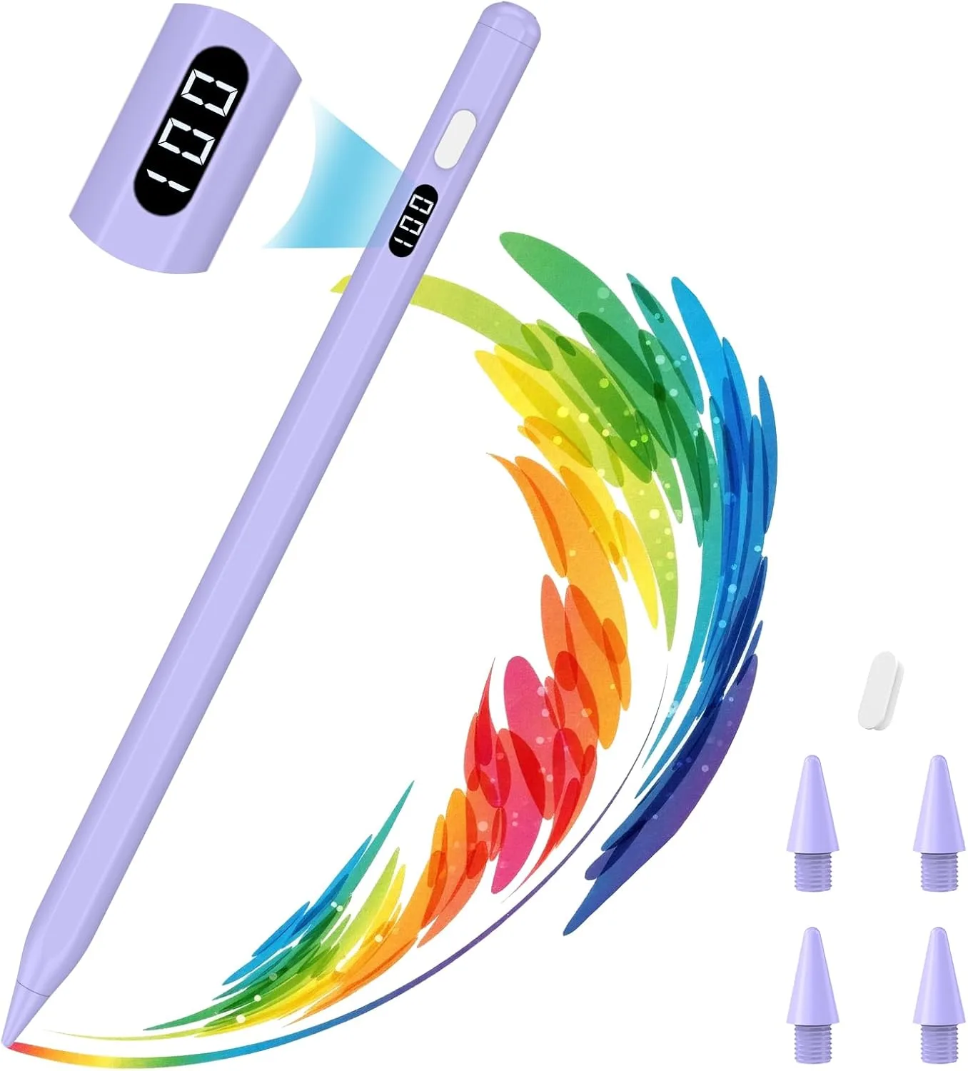 MoKo Stylus Pen for iPad 2018-2026, USB-C Charge Pencil with LED Display