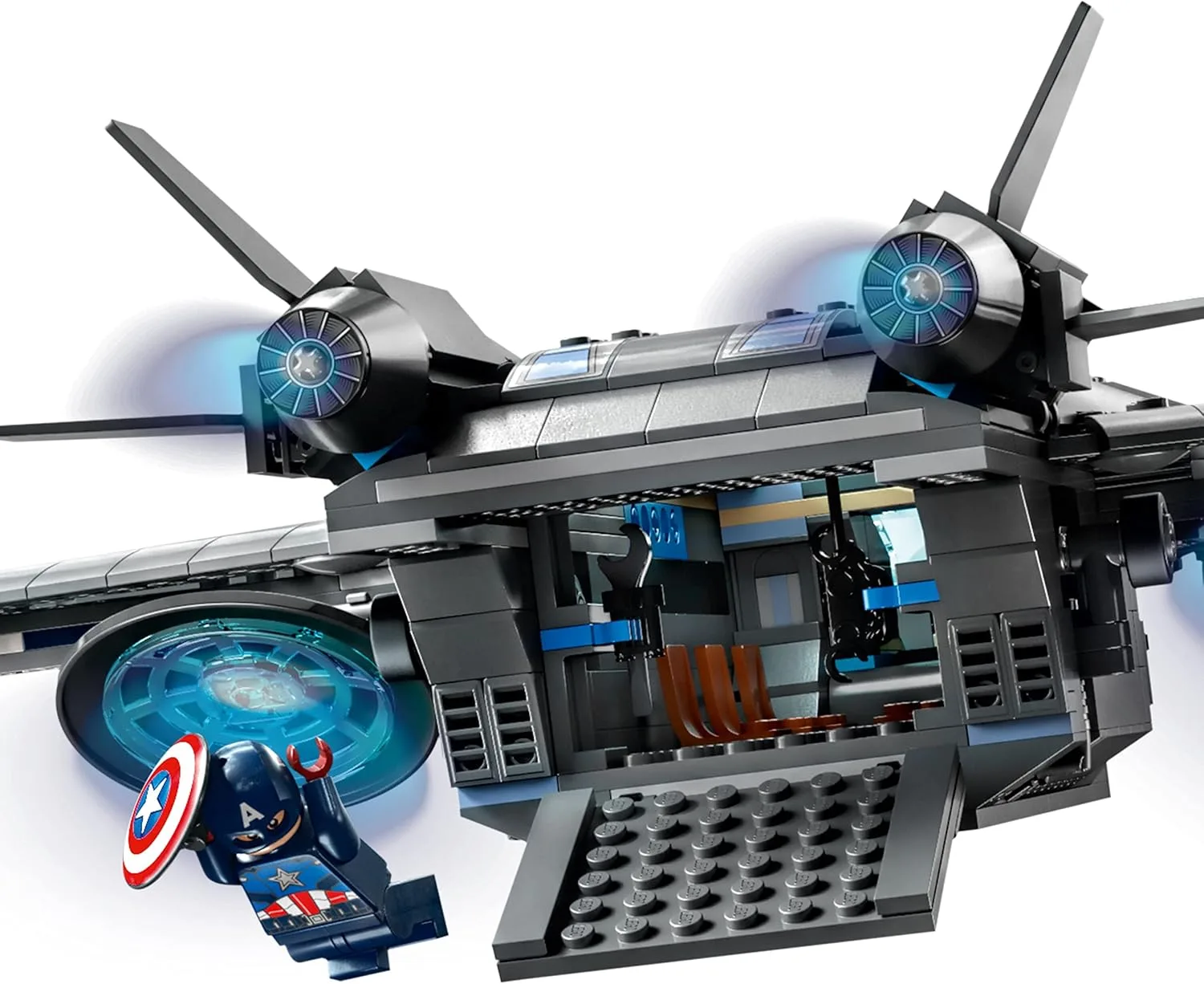 LEGO Marvel The Avengers Quinjet 76248, Spaceship Building Toy Set with Thor, Iron Man, Black Widow, Loki and Captain America Minifigures, Infinity Saga