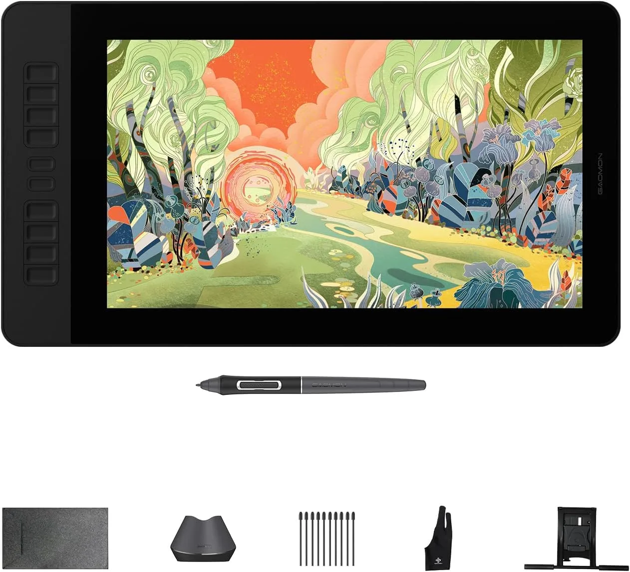 GAOMON PD1561 V2 15.6" Drawing Tablet with Screen, 16K Pen, NoGlare, 10Keys