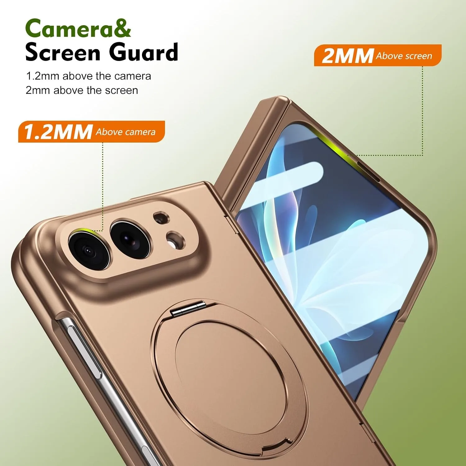 for iPhone Duo Case with Hinge Protection, Gold