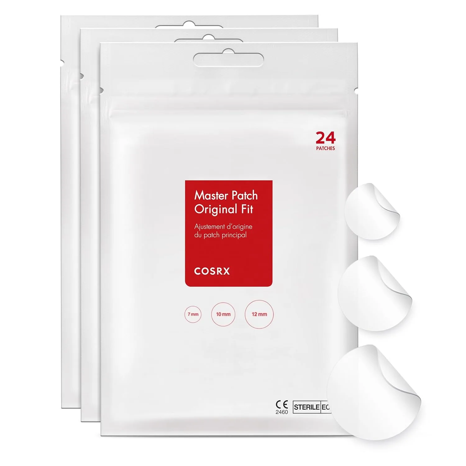 COSRX Acne Pimple Patches Absorbing Hydrocolloid Spot, 3 Size (72 Count)