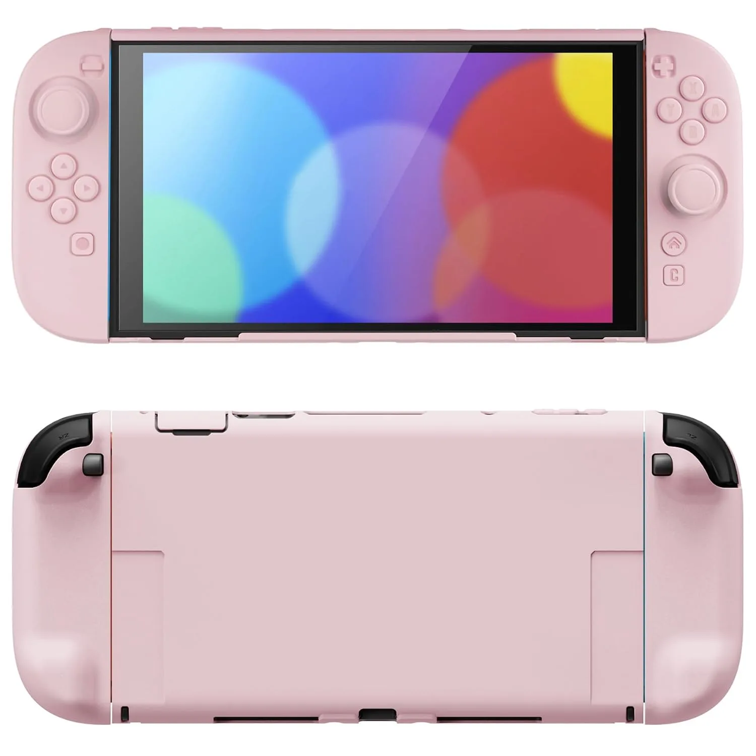 PlayVital Hard Case for Nintendo Switch 2 with Extra Stand & Thumb Grip Caps | Split Design, Dockable Protective Full-Body Shell Cover for Nintendo Switch 2 | Solid Color Series, Cherry Blossoms Pink