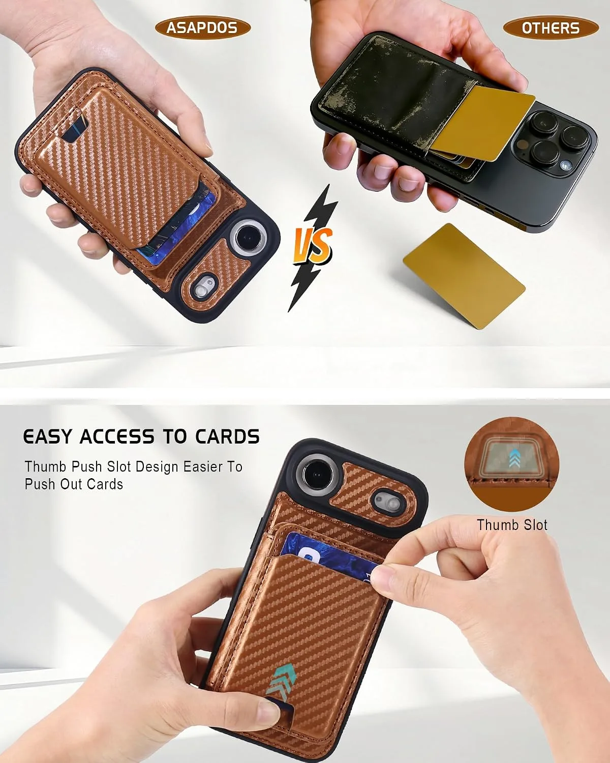 Magnetic Detachable Wallet Case for iPhone 17 Air with Kickstand,2-in-1 MagSafe Compatible RFID Blocking Card Holder,Slim PU Leather Cover Carbon Coffee