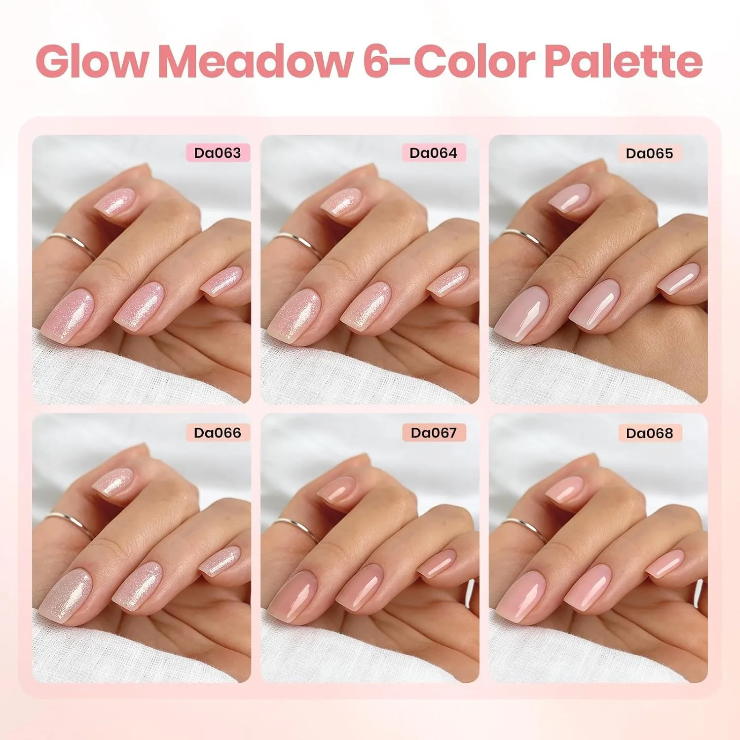 Beetles Builder Gel Nail Kit HEMA-FREE, 6 Colors Builder & Base Top Coat