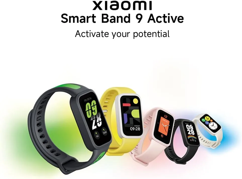 XIAOMI Smart Band Active Global Version 1.47'' Display 18-Day Battery Life Modes All-Day Health and Fitness Monitoring 5ATM (9 Active Black)