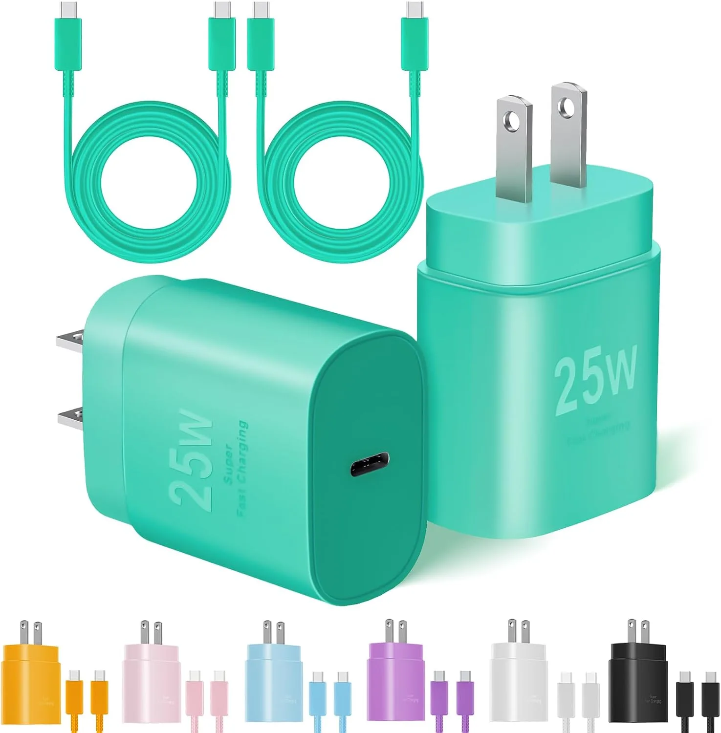 Type C Charger Fast Charging, 2Pack [10FT&6FT] Long USB C Cable with 25W Phone Super Fast Charger Block Compatible with Galaxy S26+/S25 Ultra,iPhone 18/17/16/Air/Plus/Pro Max/Duo