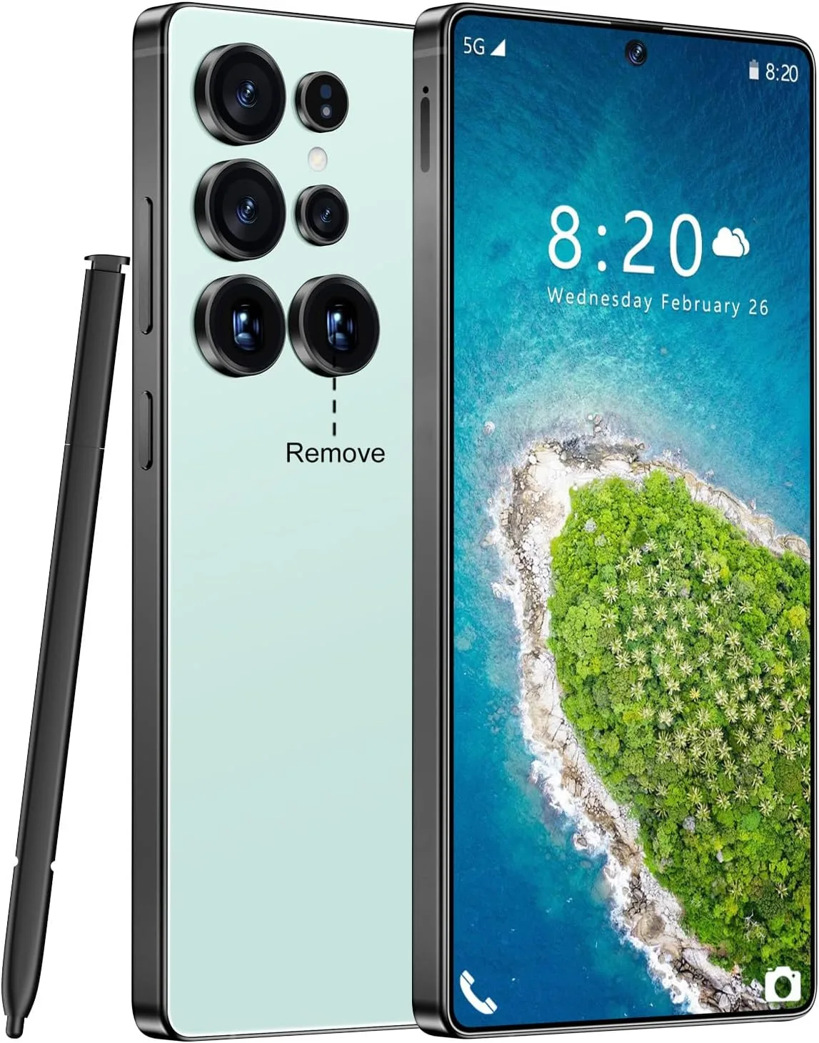 Huness S25 Ultra Unlocked Phone,Built in Pen The Phone,Cell Phone Battery 7000mAh 6.99" HD Screen,Android 14 16+512GB Smartphone,Dual SIM/5G/Face ID/Fingerprint Lock/GPS (Cyan, 16+512)