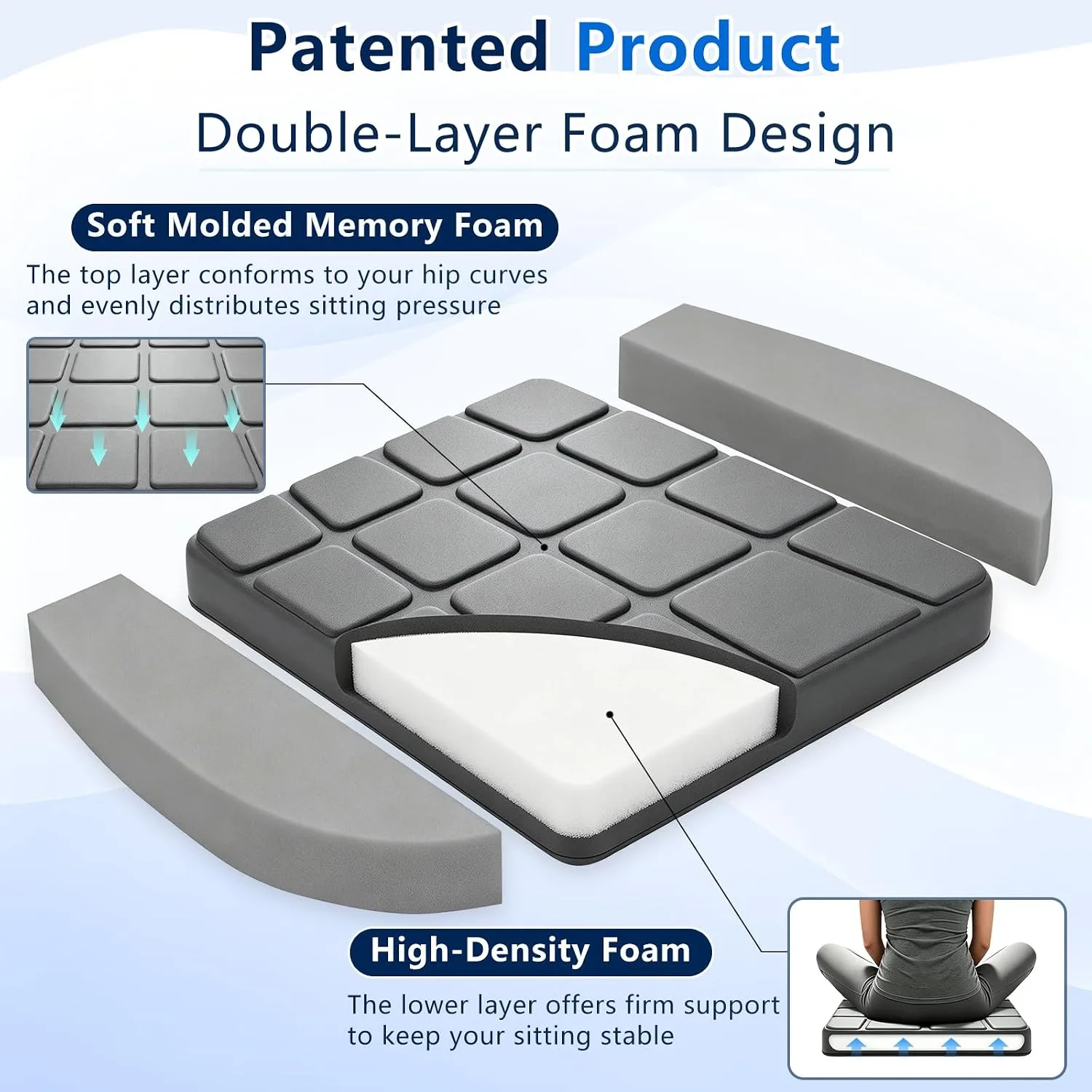 GOFORIT Gaming Chair Cushion , Dual-Layer Foam Office Seat Cushion