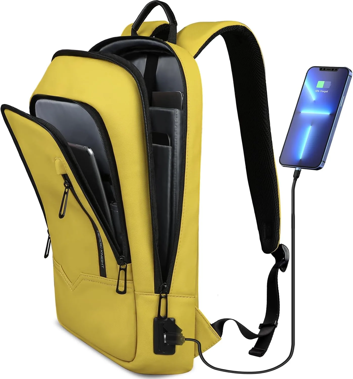 hk Backpack for Men, Business Slim Computer Bag for 15.6 Inch Laptop