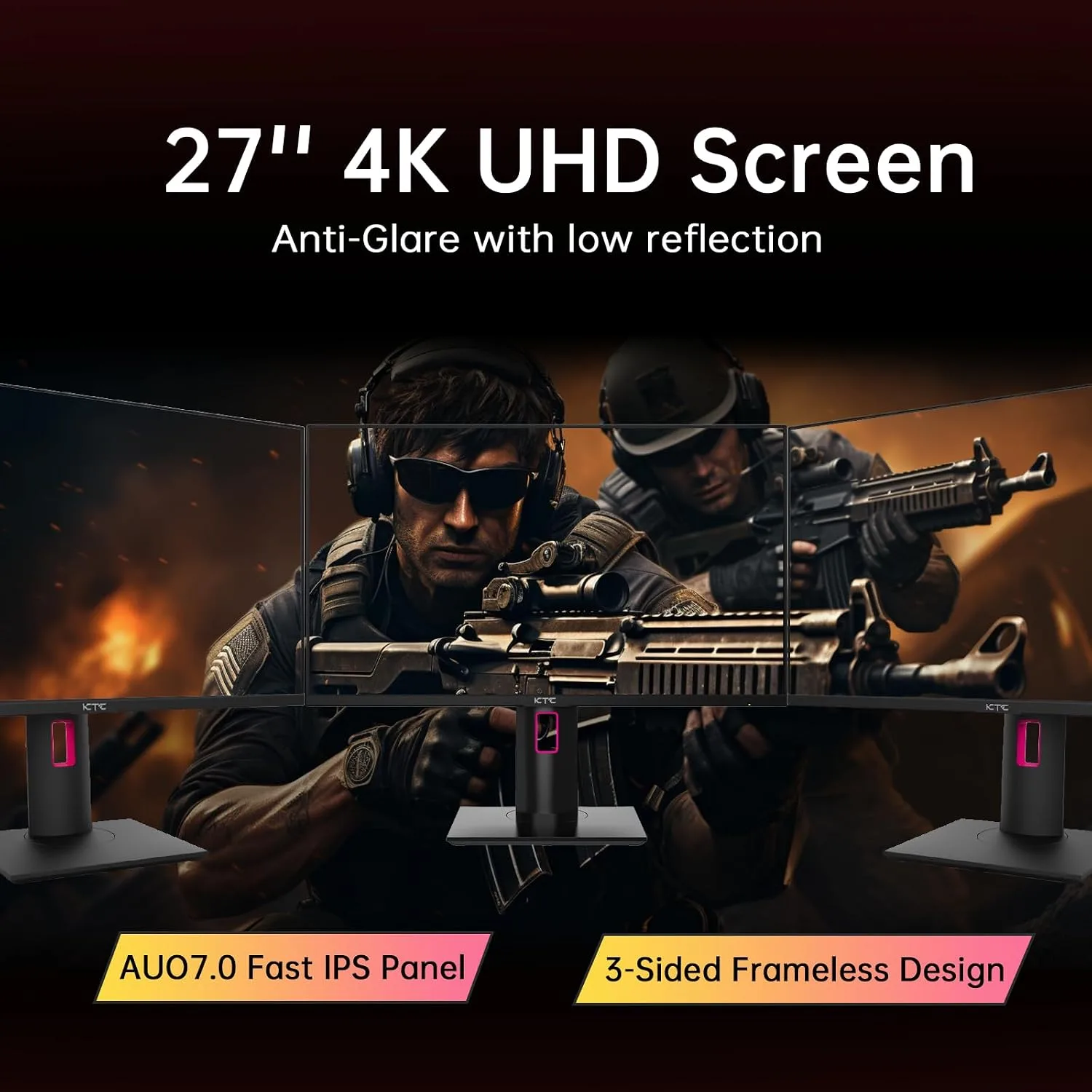 KTC 27 Inch 4K Gaming Monitor, 160Hz UHD Monitor Fast IPS,1ms GTG, H27P22S