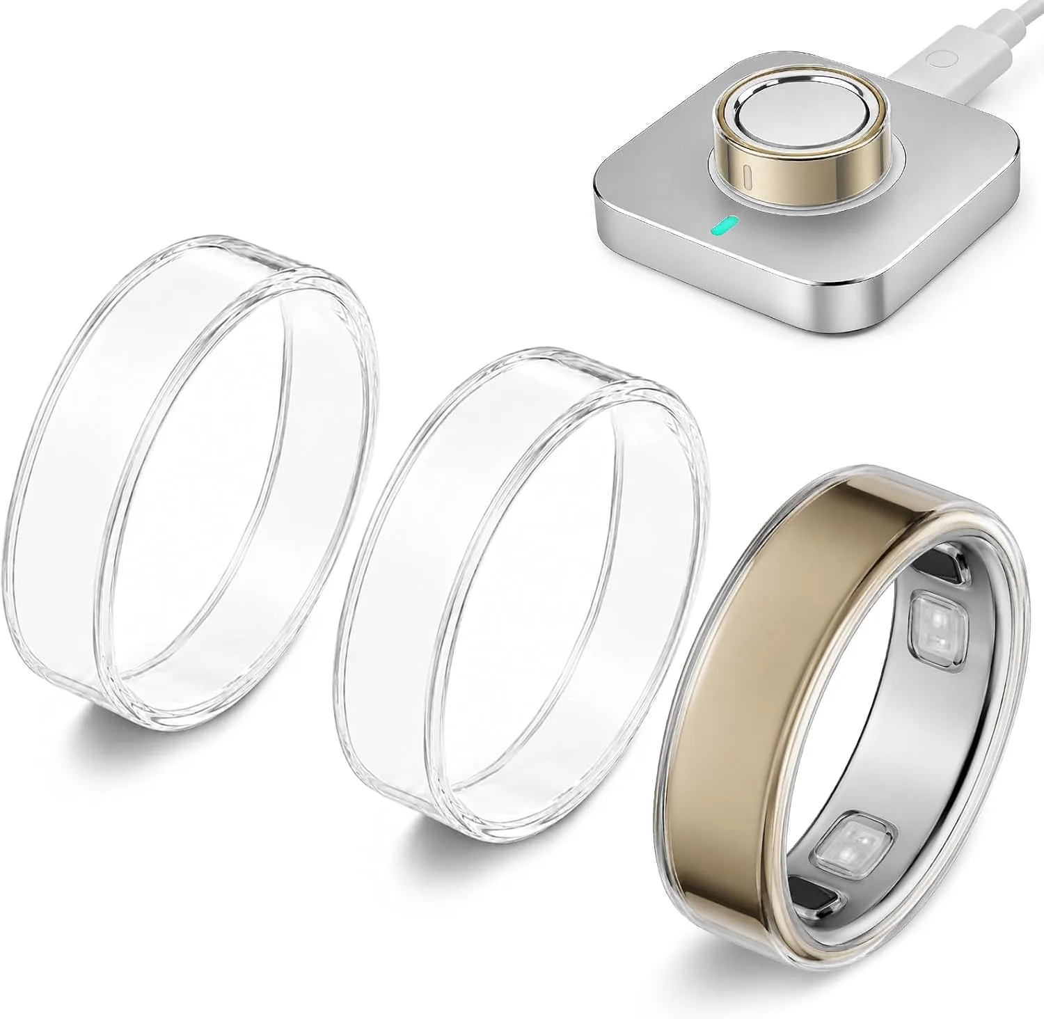 Protector para anillo Sylacor 3 unidades compatible con Oura Ring 5 transparente