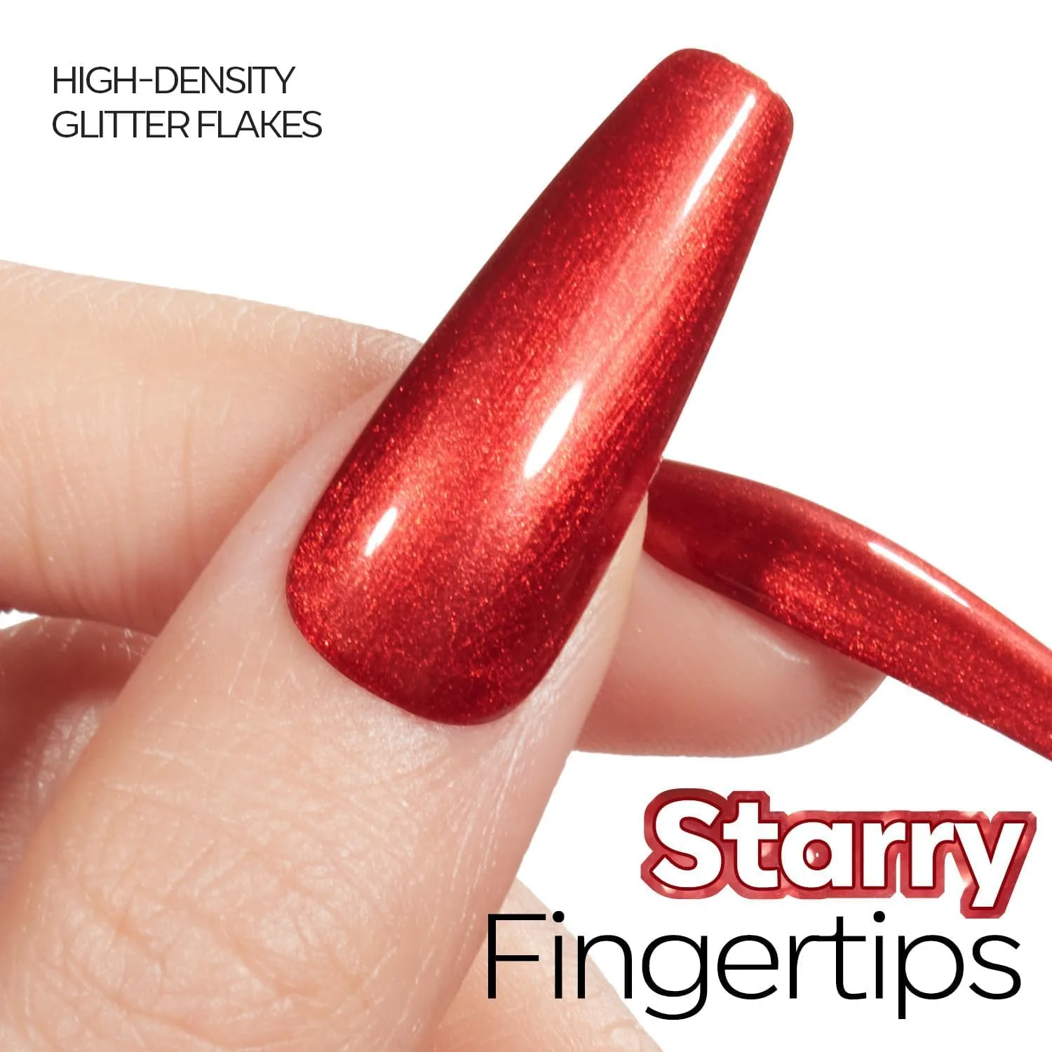 modelones Glitter Gel Nail Polish Pastel Red Gel Nail Polish