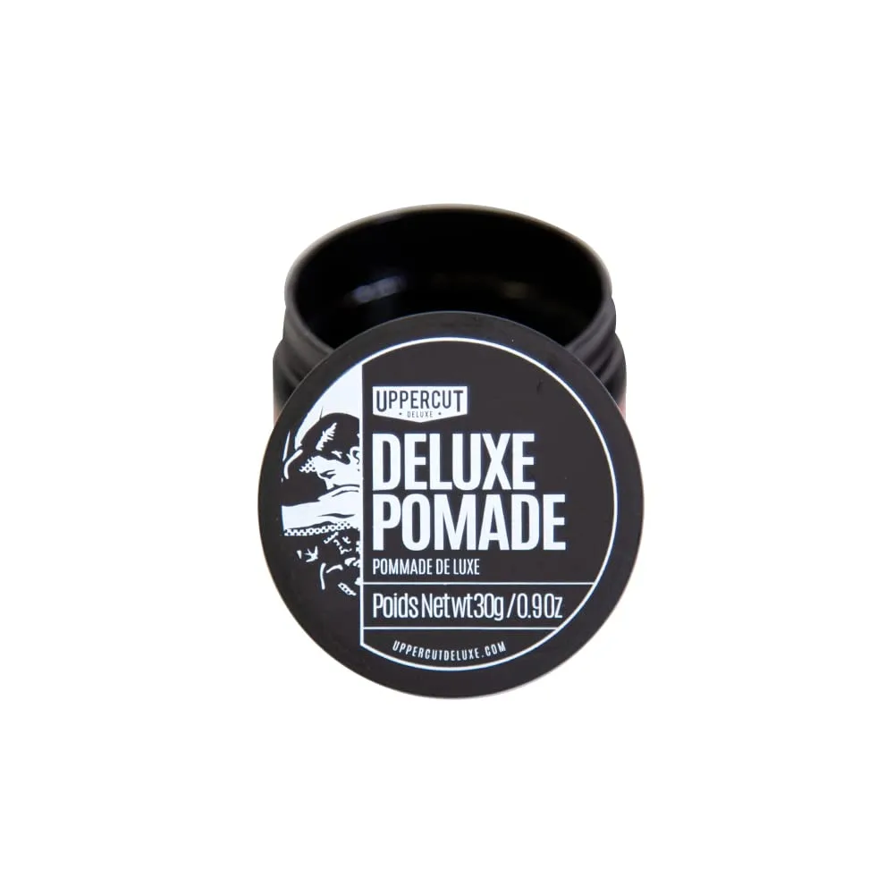 UPPERCUT DELUXE Deluxe Pomade, Midi 0.9 oz / 30g - Strong Hold, High Shine Hair Pomade – Water-Based, Easy Washout – Classic Barber Styling for Slick Backs, Side Parts & Pompadours