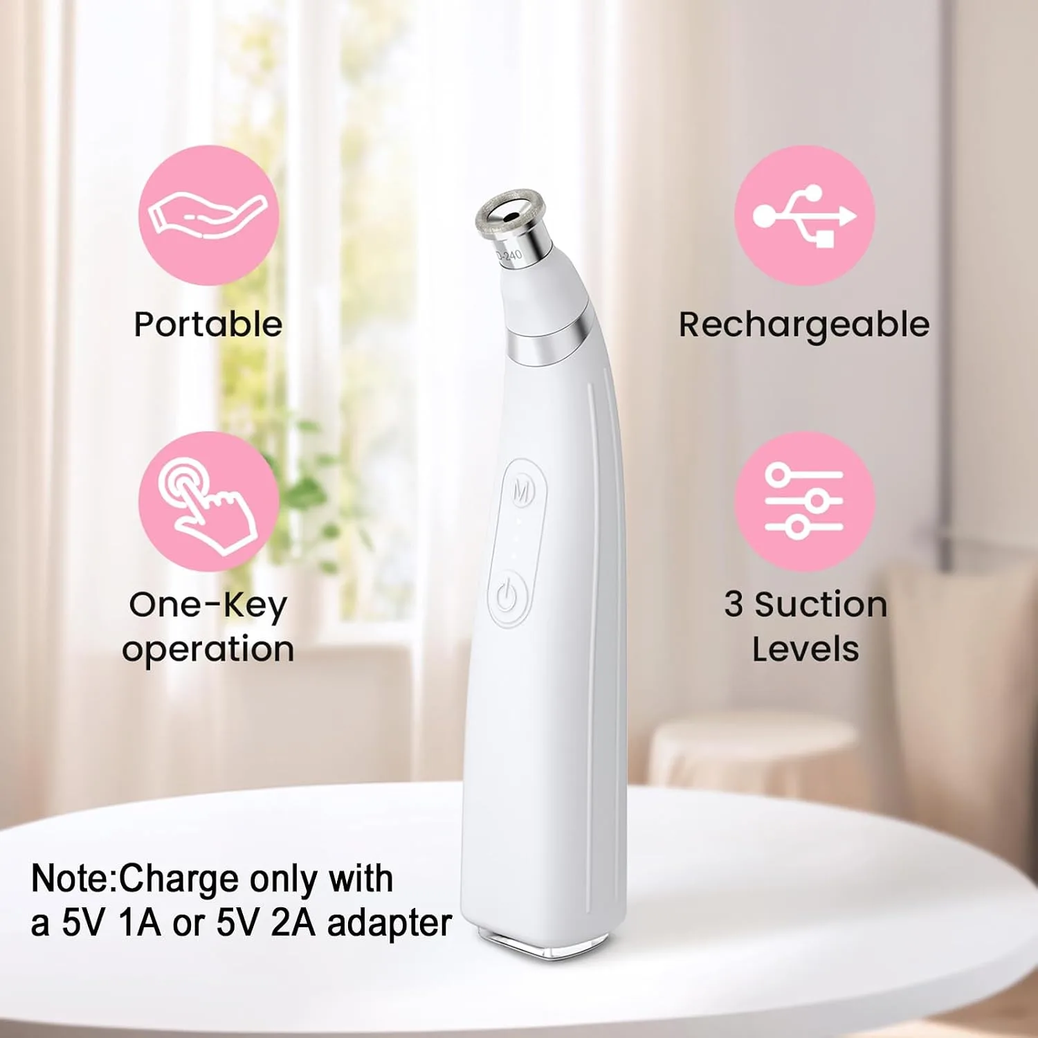UNOISETION Diamond Microdermabrasion Machine, Portable Blackhead Remover Pore Vacuum, Dermabrasion Facial Machine for Exfoliation & Blackhead Removal
