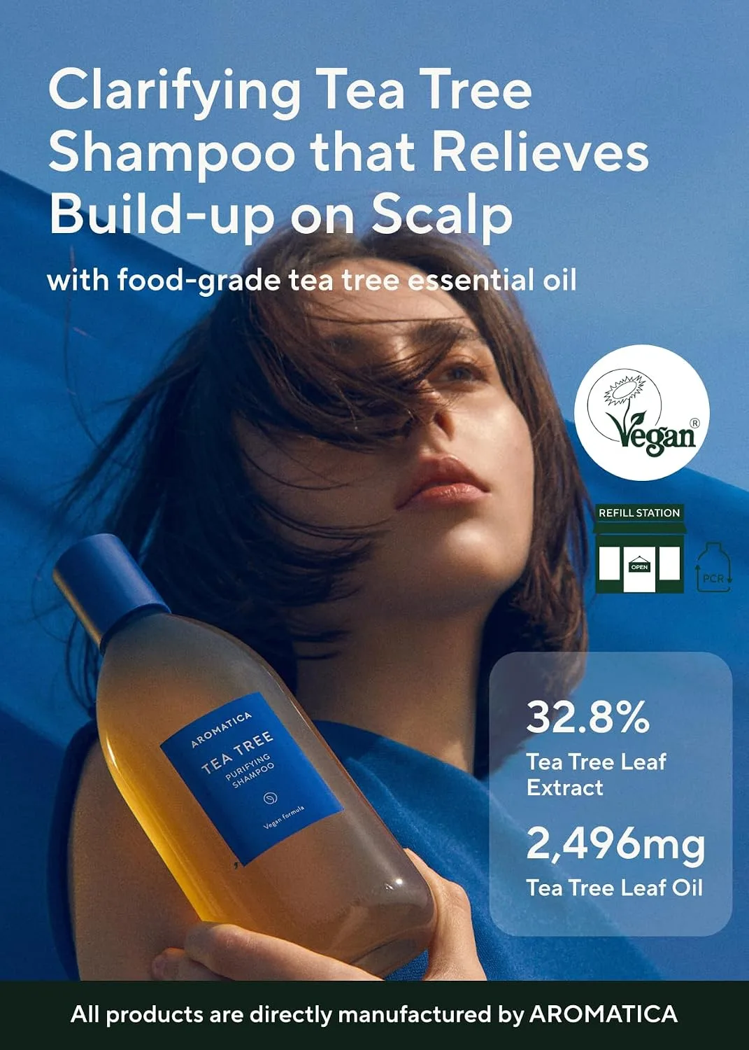 AROMATICA Purifying Tea Tree Shampoo for Men & Women