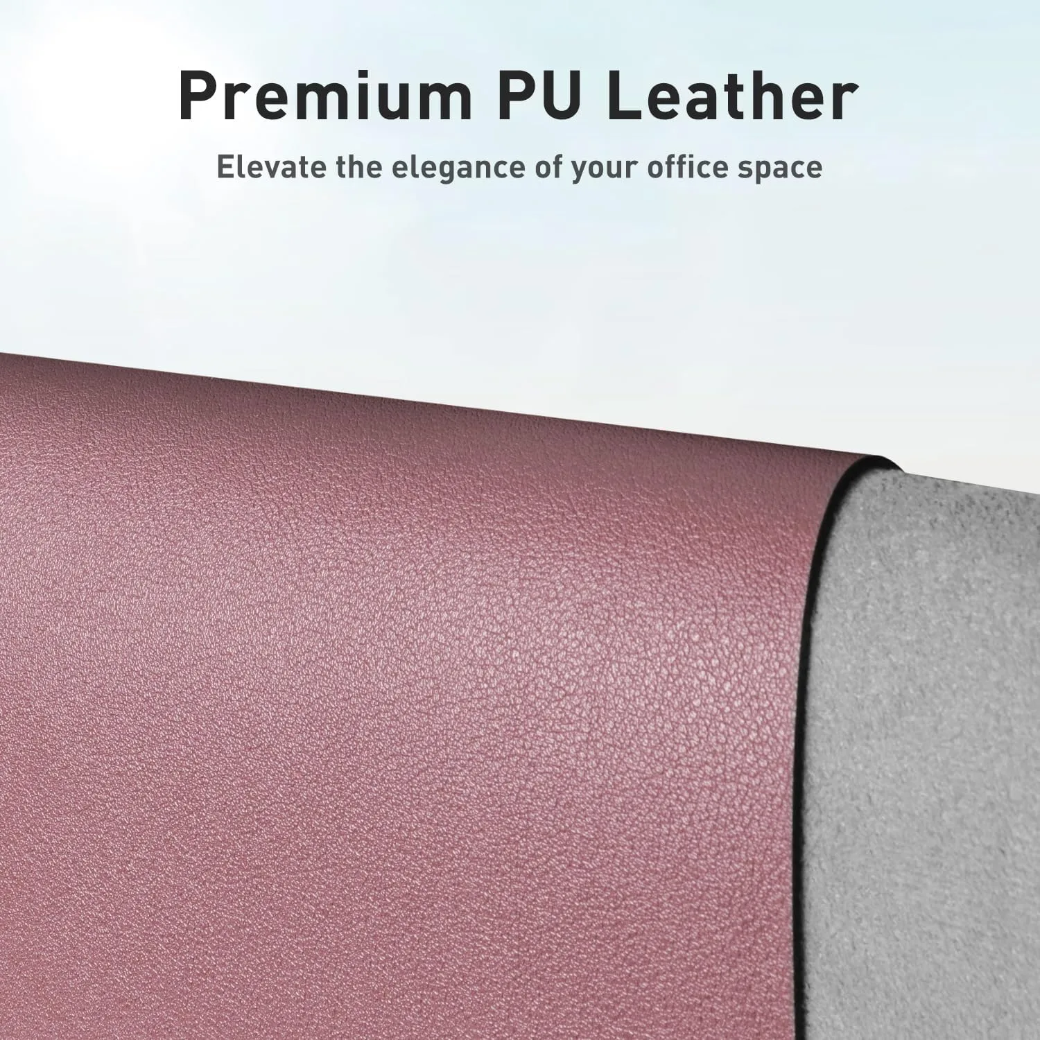 Aothia Leather Desk Pad Protector, Mouse Pad, Office Desk Mat,Non-Slip PU Leather Desk Blotter, Laptop Desk Pad, Waterproof Desk Writing Pad for Office and Home (Dark Pink, 23.6" x 13.7")