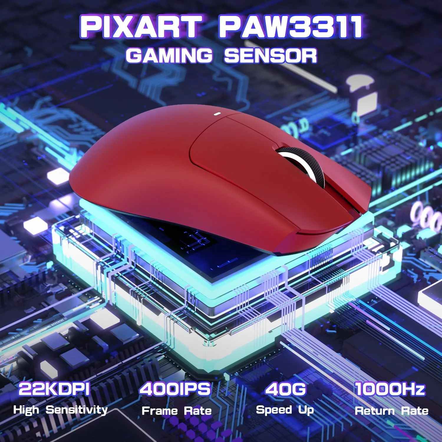 ATTACK SHARK X11 SE Ultra-Light Wireless Gaming Mouse, Red