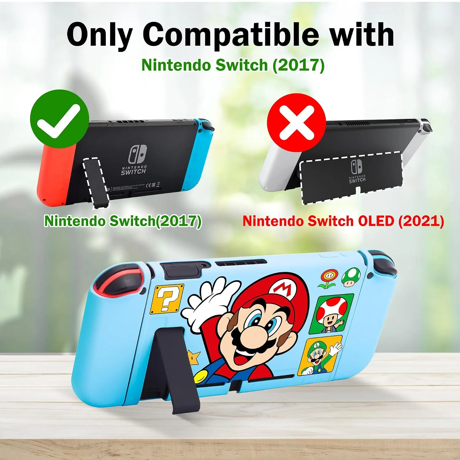 Xcitifun Case Designed for Nintendo Switch for Girls Boys Kids Soft Slim TPU Switch Cases Cute Kawaii Character Cartoon Protective Shell Cover Compatible with Nintendo Switch 2017 - Blue Ma
