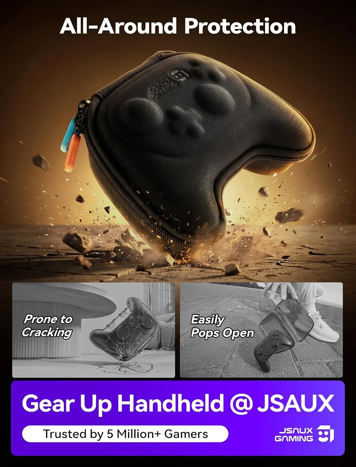 JSAUX Case for Nintendo Switch Pro / Switch 2 Pro Controller, 6 Thumb Grips