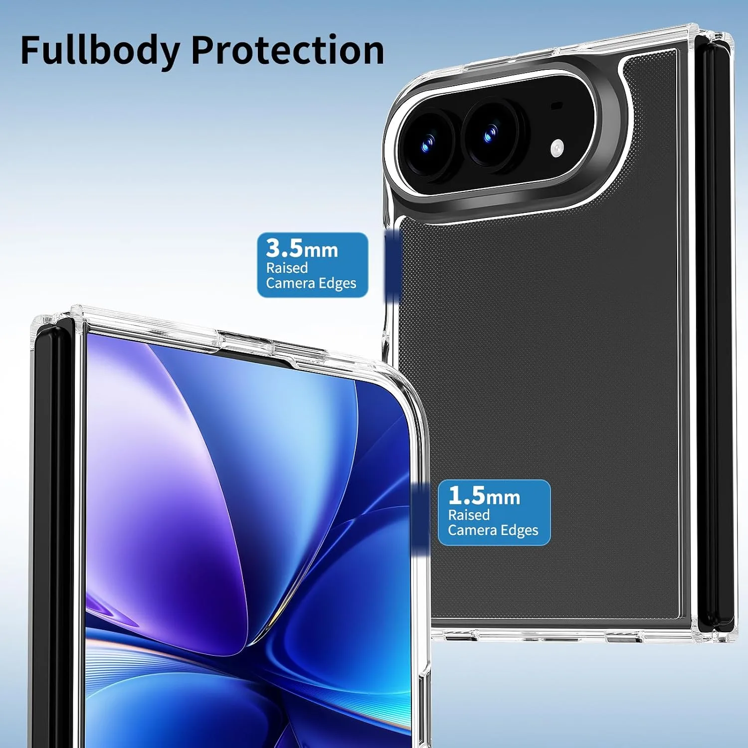 COOLQO for iPhone Duo Case, Ultra Clear Fold Phone Cover