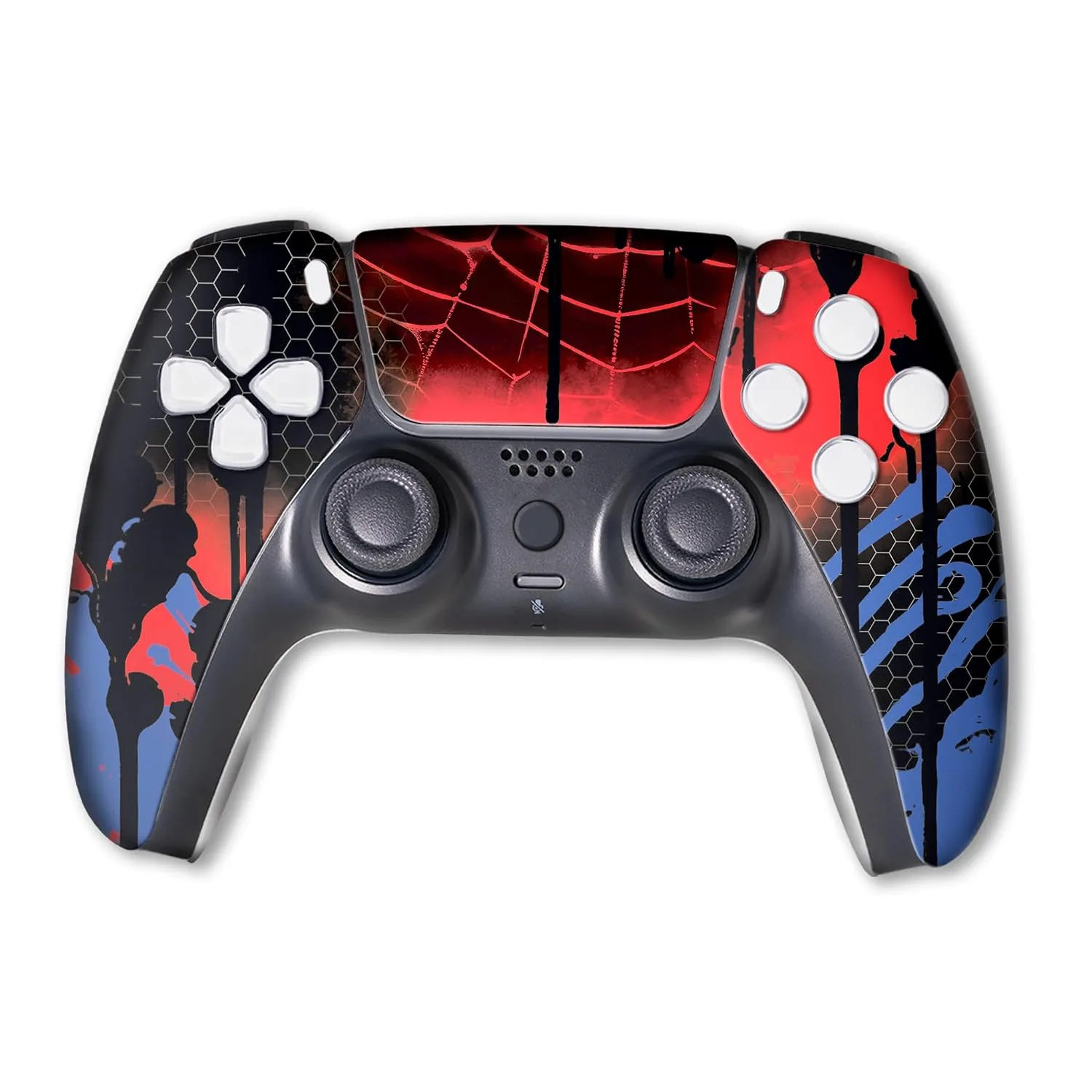 Web Slingeer Custom PS-5 Controller Wireless compatible with Play-Station 5 Console by BCB Controllers | Proudly Customized in USA with Permanent HYDRO-DIP Printing (NOT JUST A SKIN)