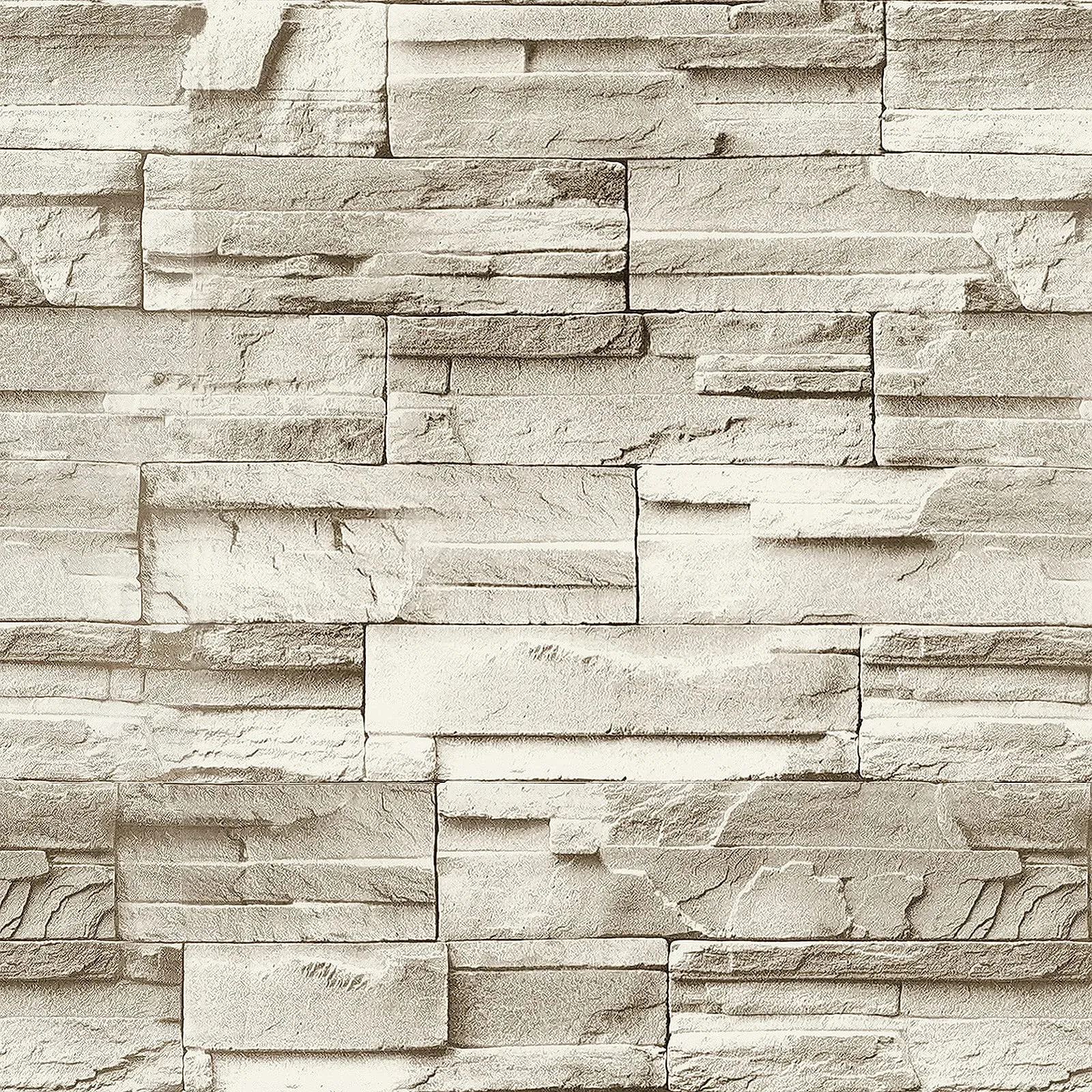 Papel mural autoadhesivo Jeweluck imitación piedra ladrillo 17.7" x 393.7"