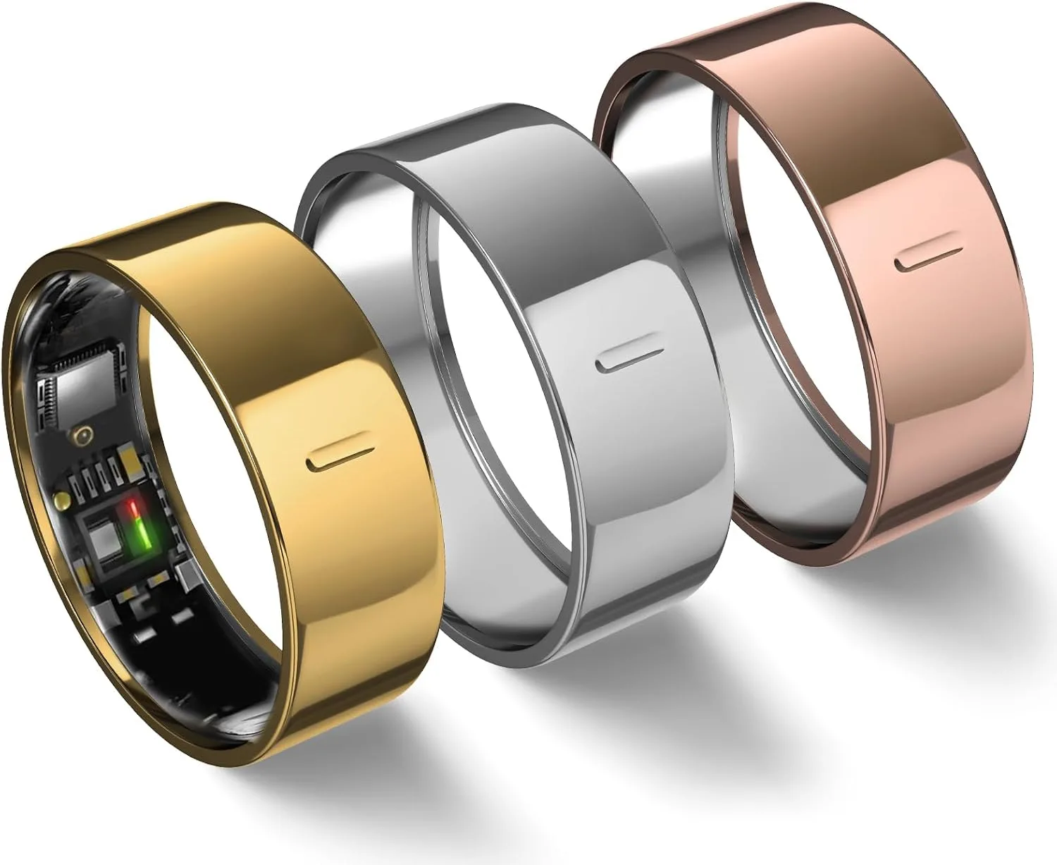 Protector para anillo Blikwyt compatible con Ultrahuman Ring Air y Pro tamaño 8 plateado, dorado y rosa