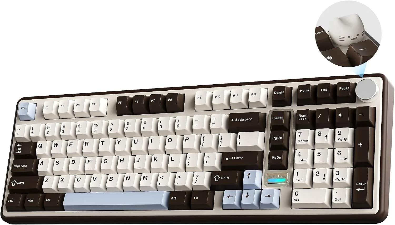 Teclado Gamer Yunzii B98 PRO inalámbrico mecánico 96% Café con switch Candy