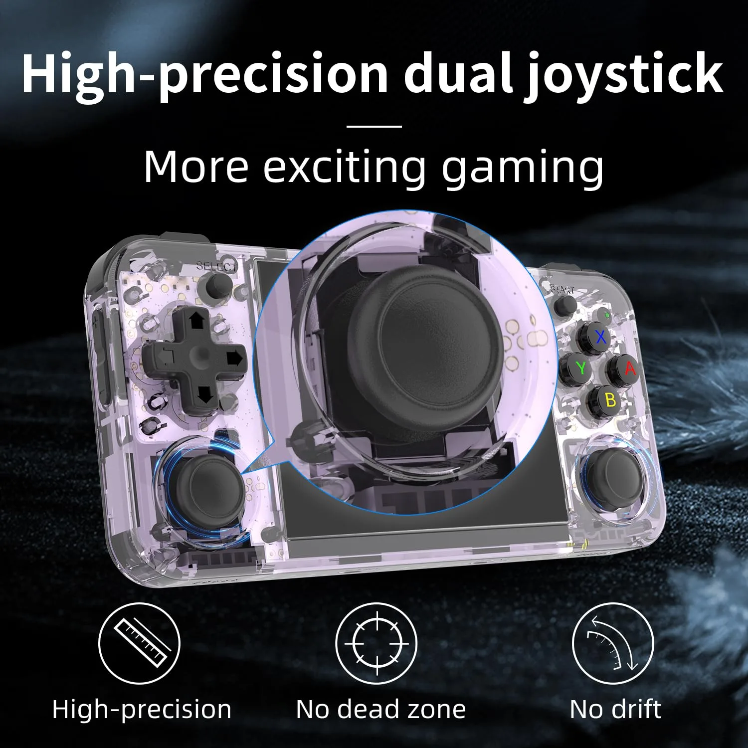 RG35XX H Retro Handheld Game Console Linux System 3.5''IPS Screen 64G TF Card with 3545+ Preinstalled Games RG 35XXH Portable Gaming Console RG35XXH Support 5G WiFi Bluetooth HDMI Purple