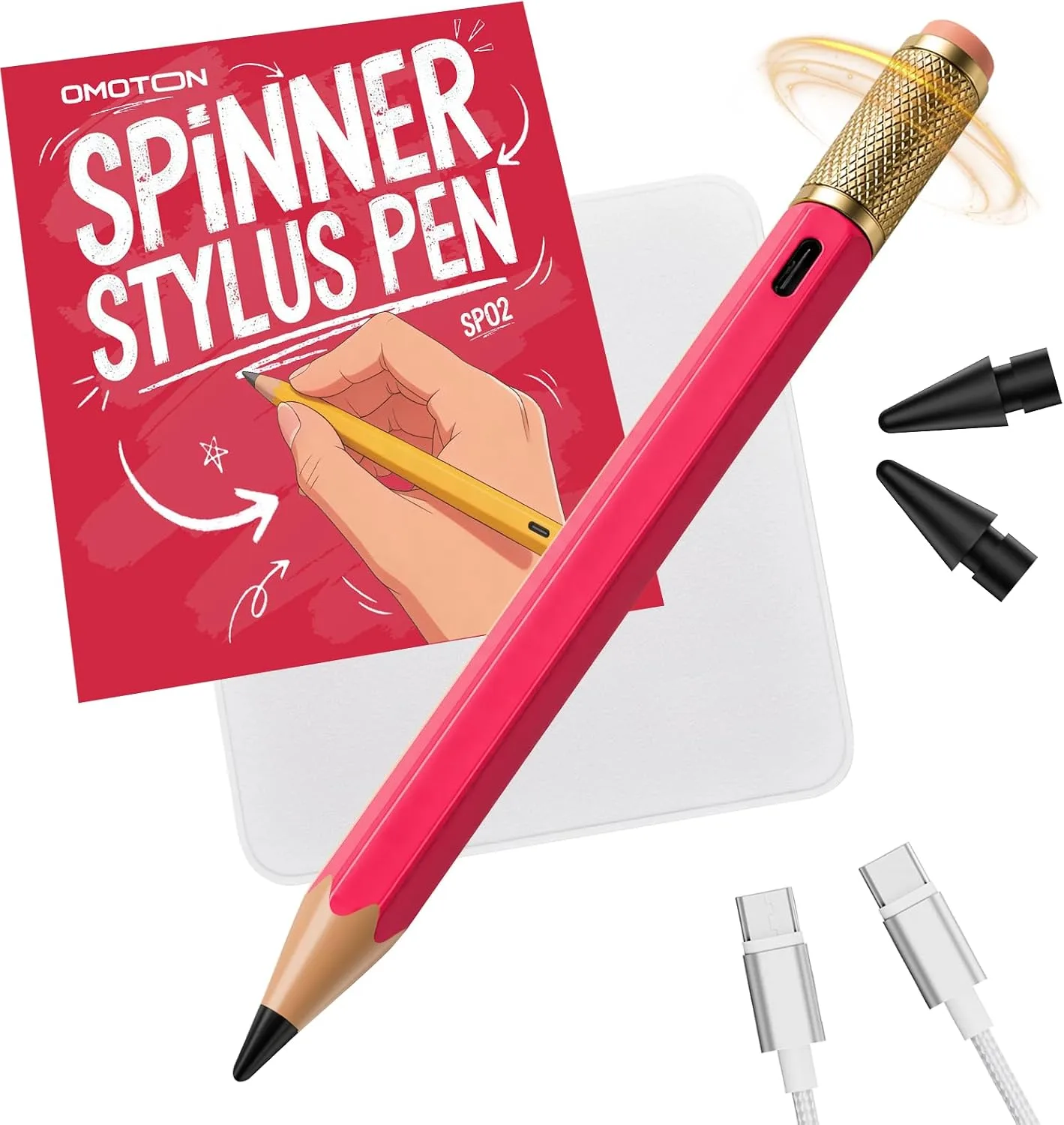 Lápiz Stylus Omoton SP02 para iPad 2018-2026 con Fidget Spinner