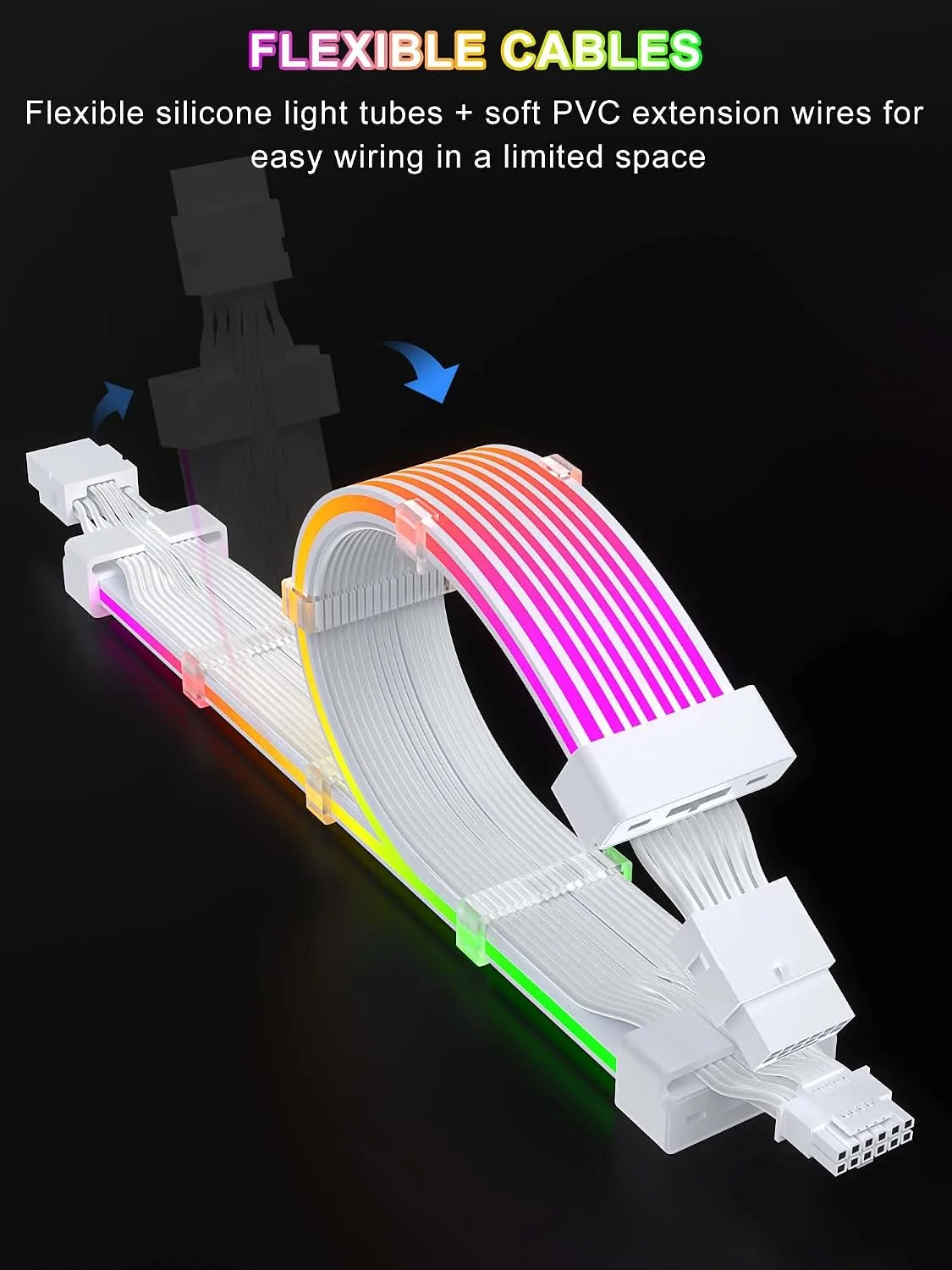 Sirlyr RGB 12VHPWR PSU Extension Kit,24Pin&16 to 3×8 Pin GPU Set