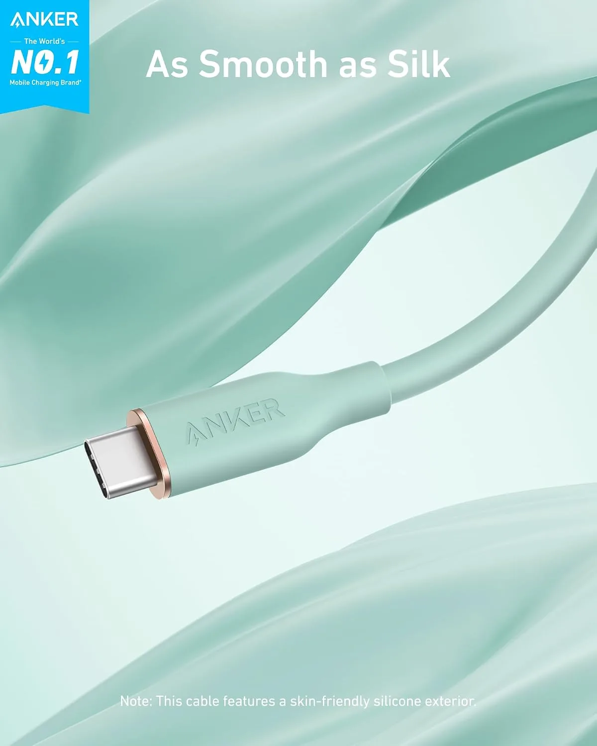 Anker USB C Cable, 240W Type C Fast Charging Cord (1-Pack, 6 ft, Green)