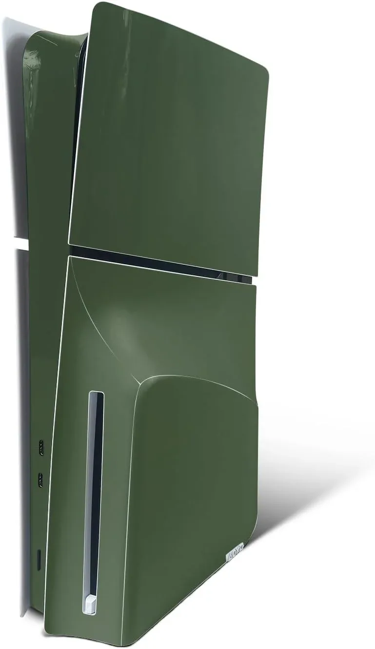 MightySkins Skin Compatible with PlayStation 5 Slim Disk Edition Console Only - Solid Olive | Protective, Durable, and Unique Vinyl Decal wrap Cover | Easy to Apply | Made in The USA